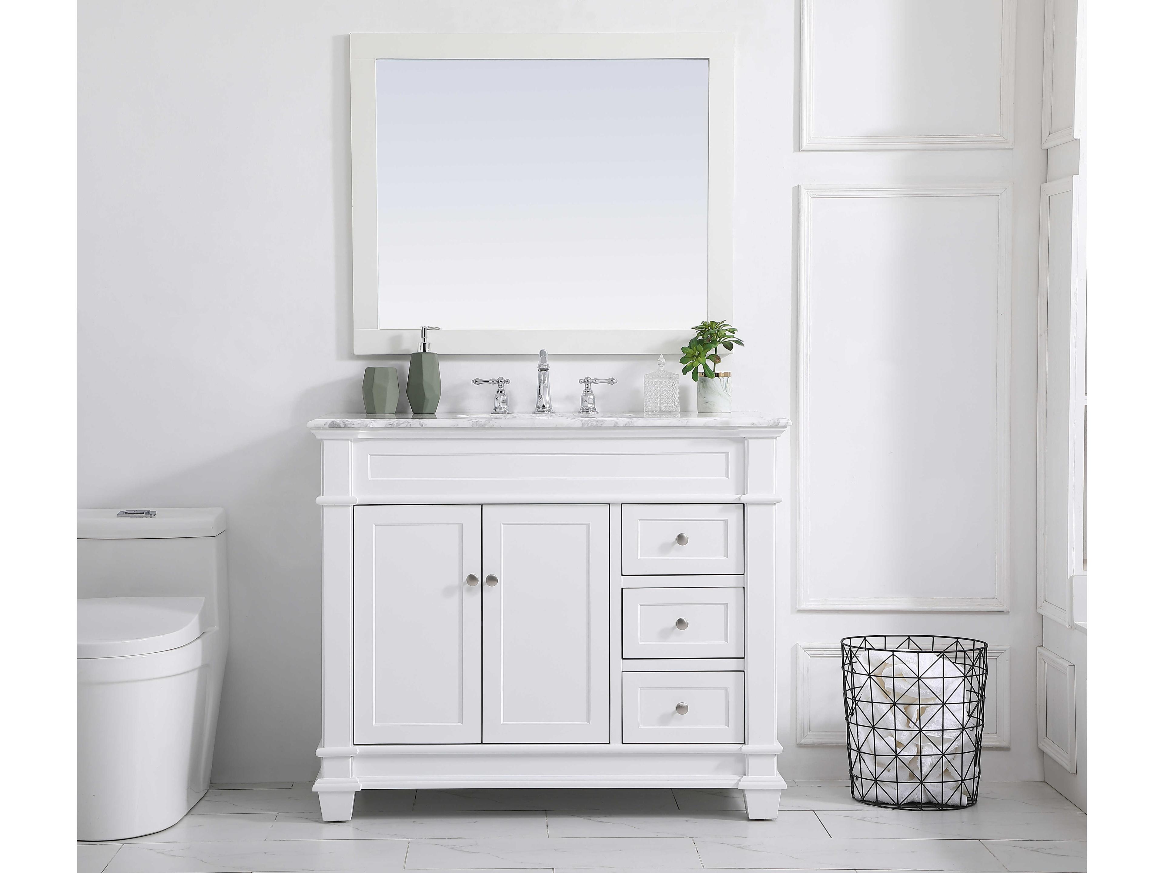 Elegant Lighting Wesley White 42" Vanity