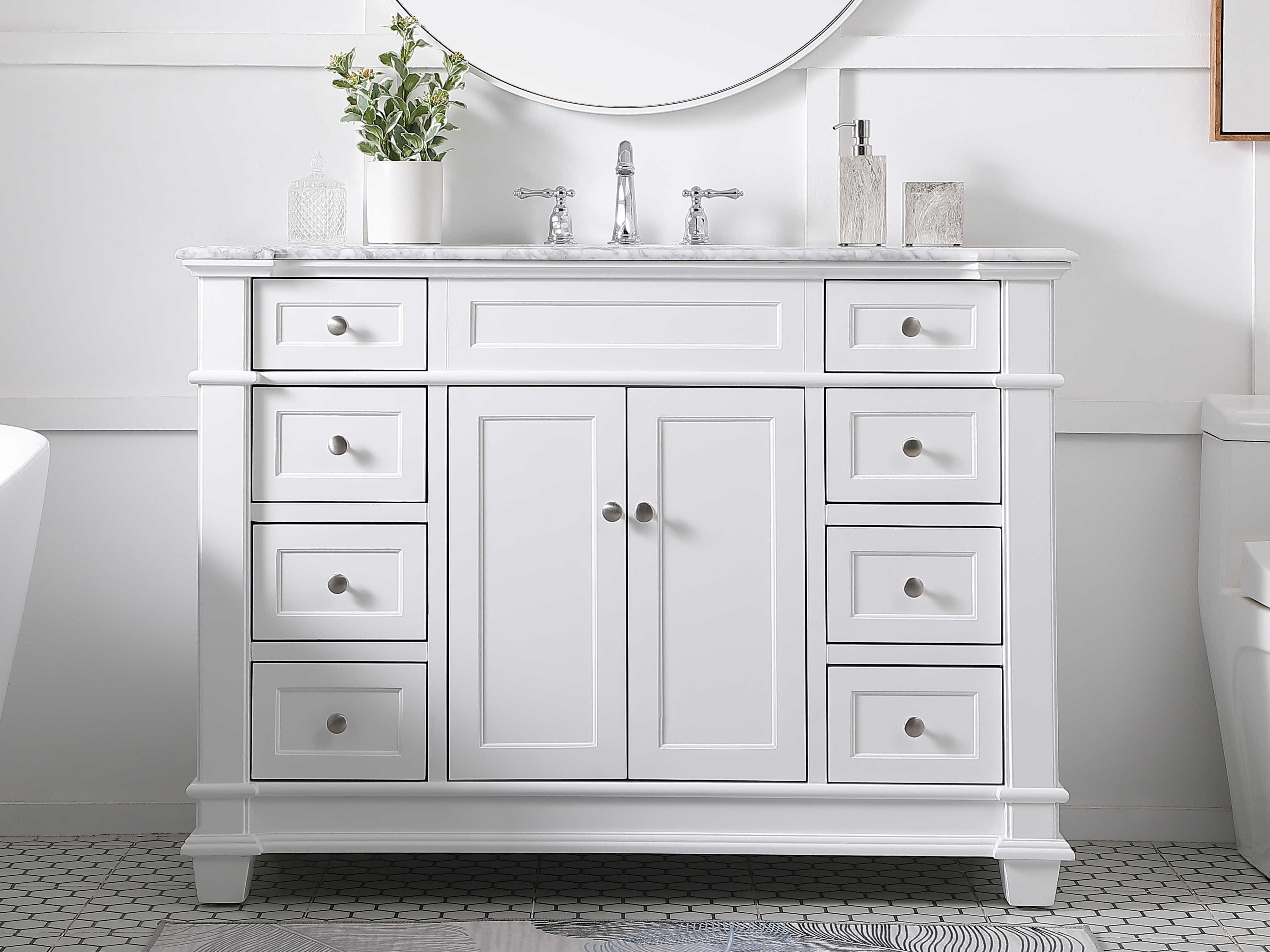 Elegant Lighting Wesley White 48" Vanity