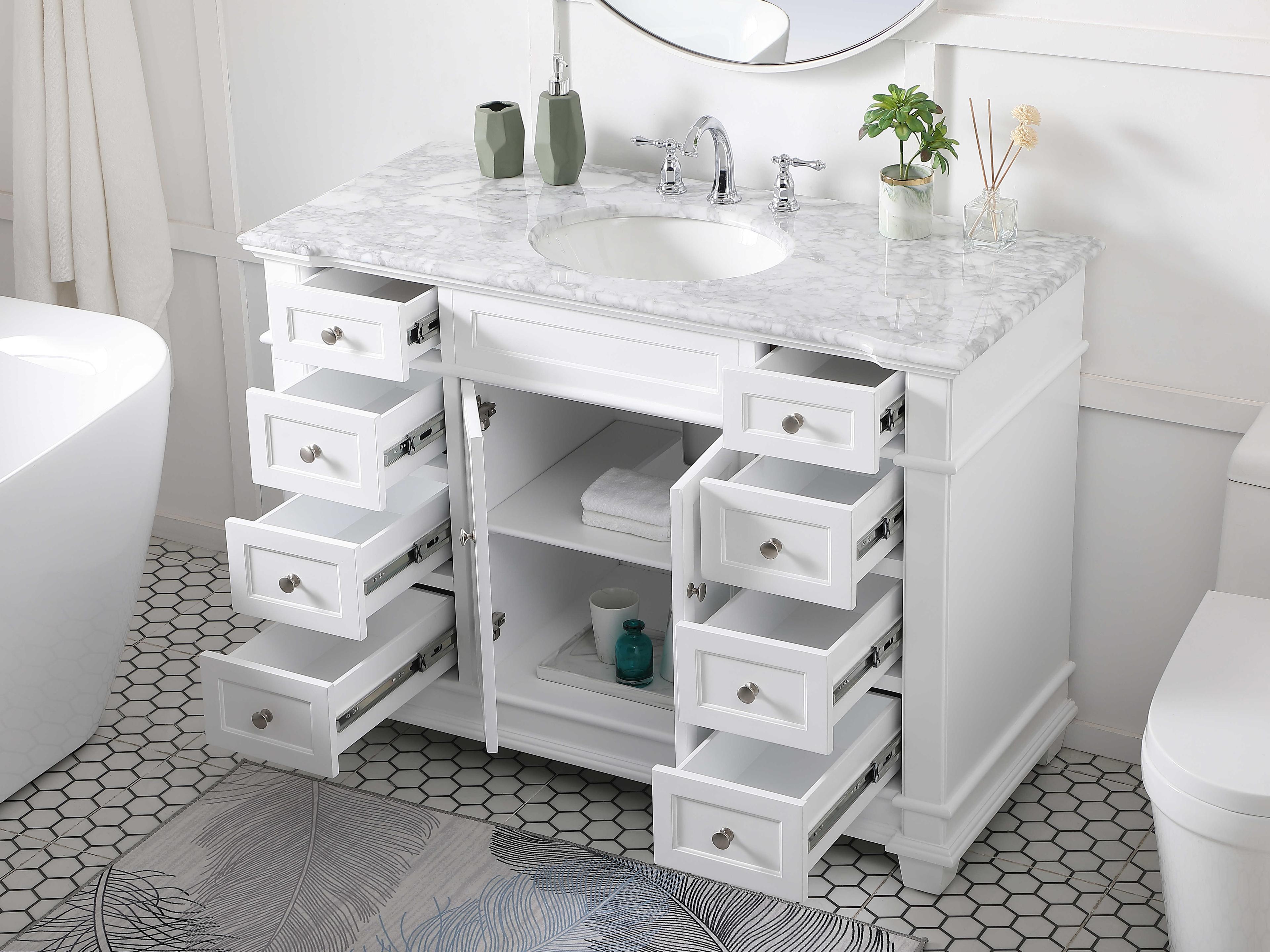 Elegant Lighting Wesley White 48" Vanity