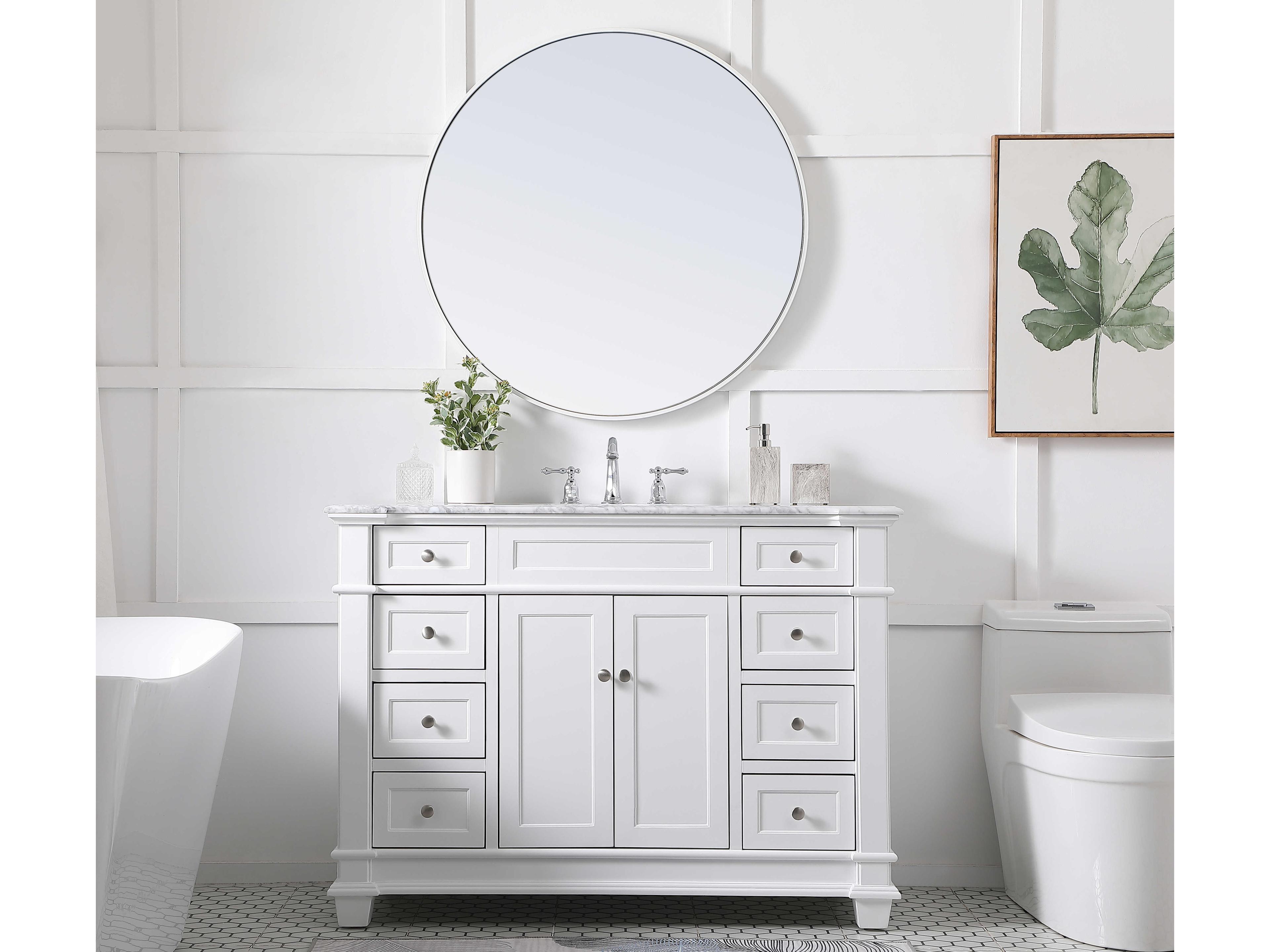 Elegant Lighting Wesley White 48" Vanity