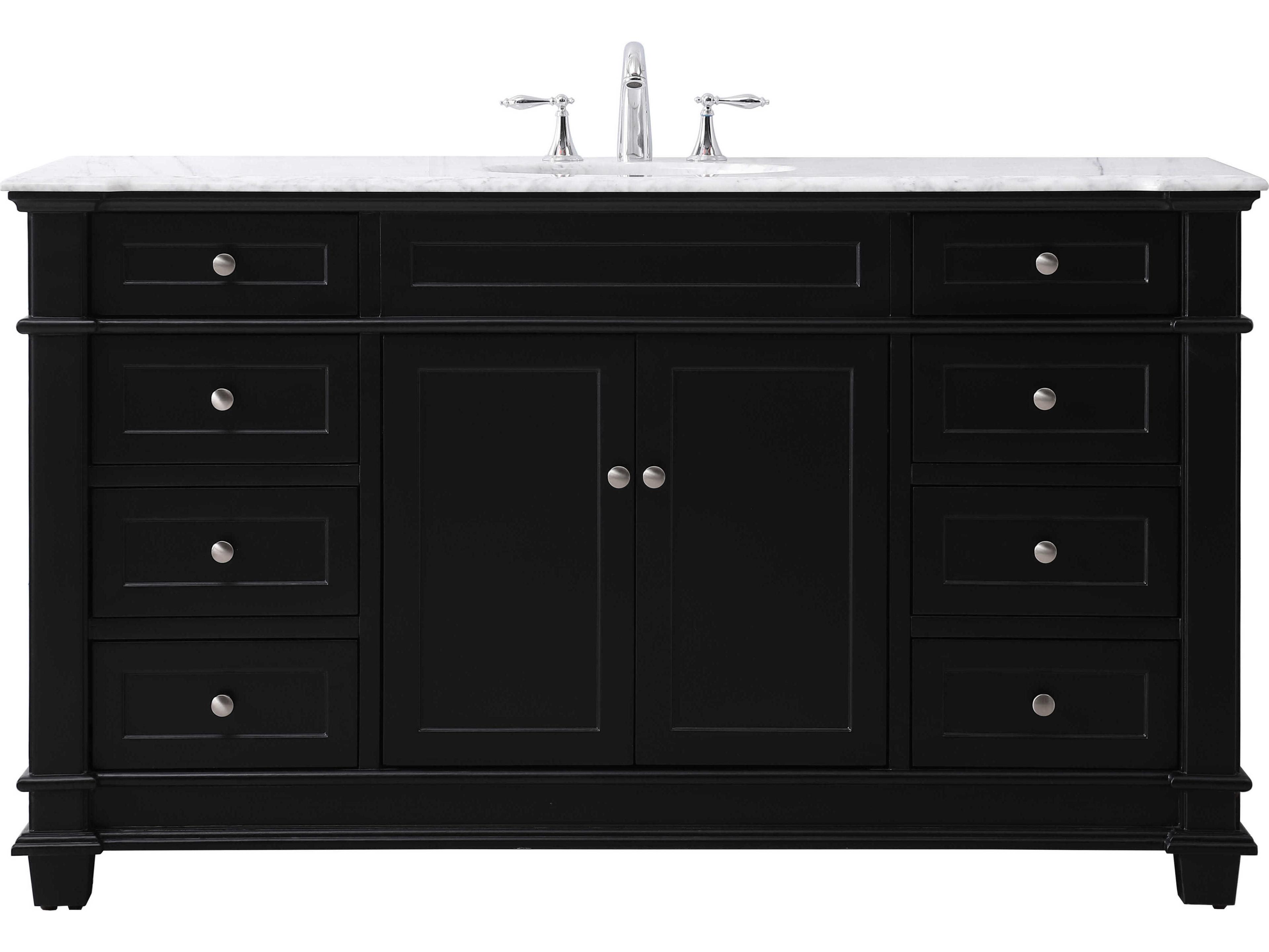 Elegant Lighting Wesley Black 60" Vanity