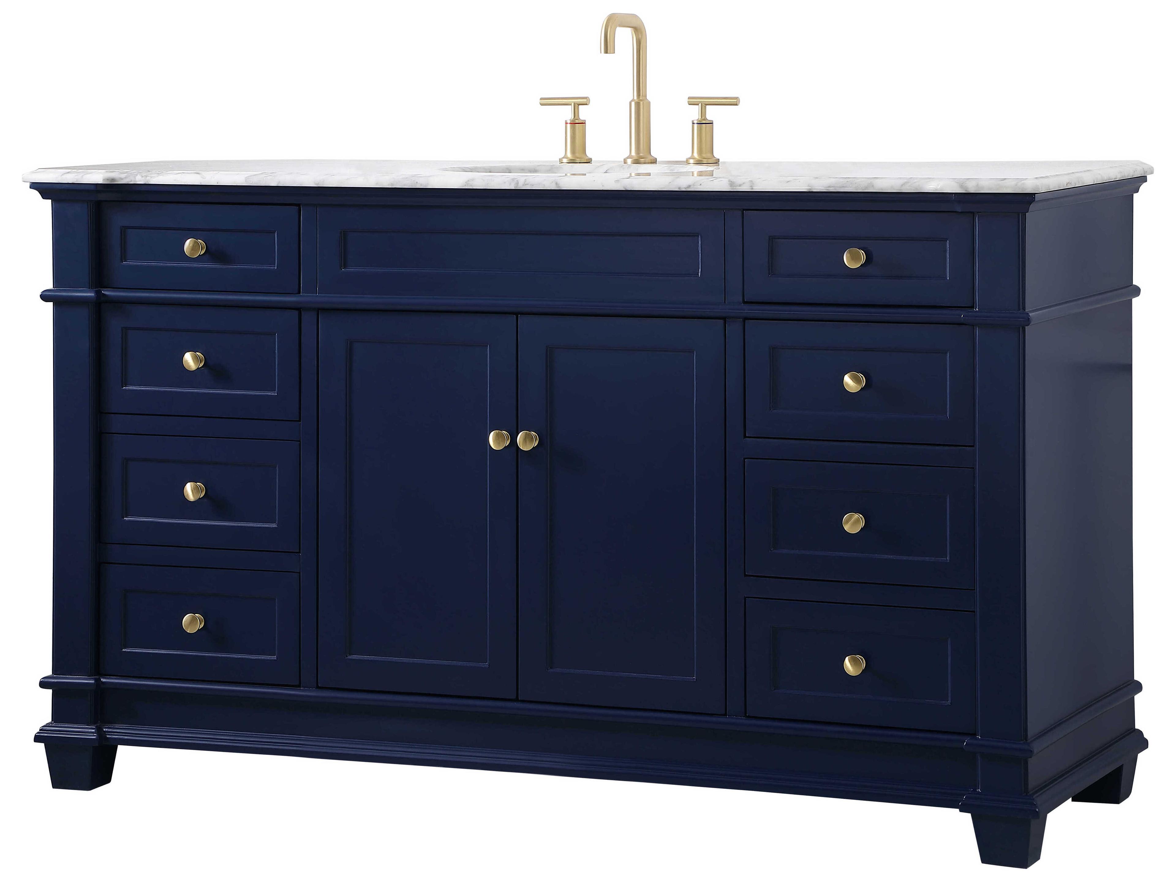Elegant Lighting Wesley Blue 60" Vanity