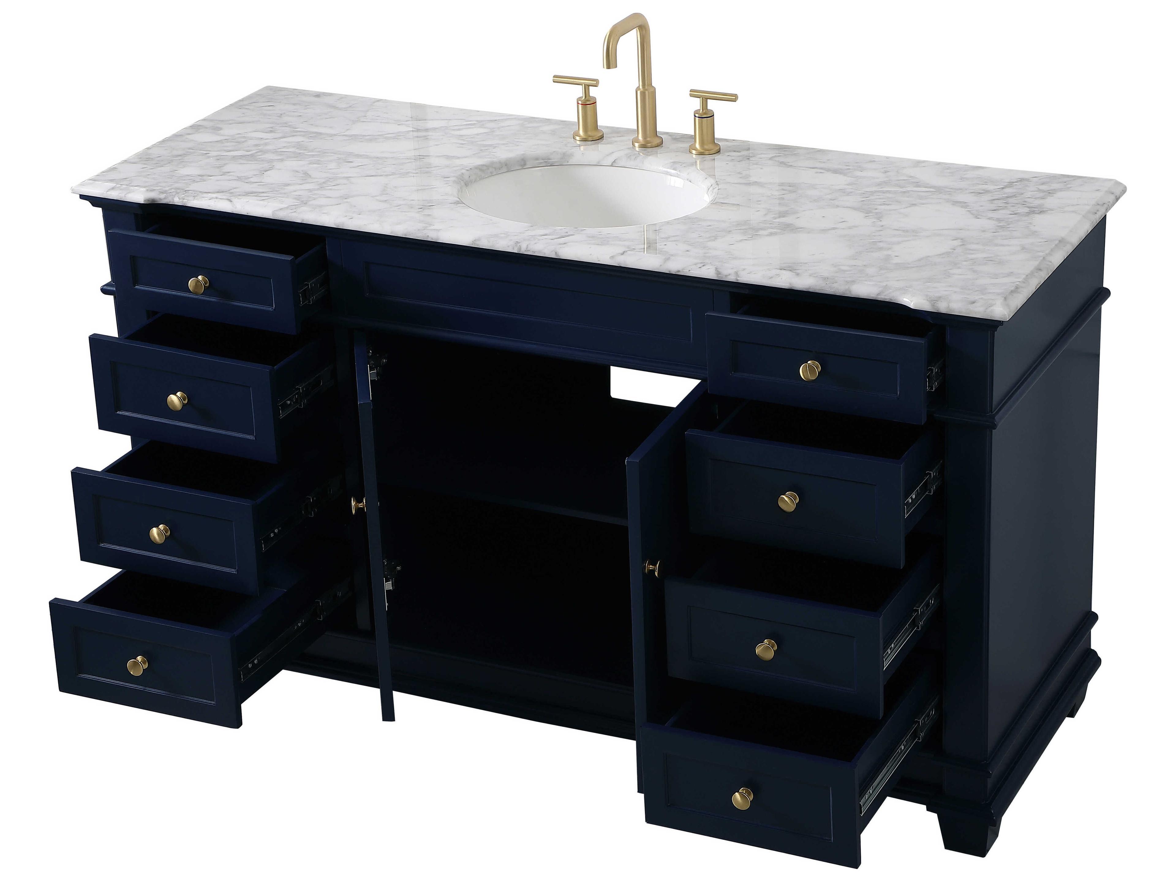 Elegant Lighting Wesley Blue 60" Vanity