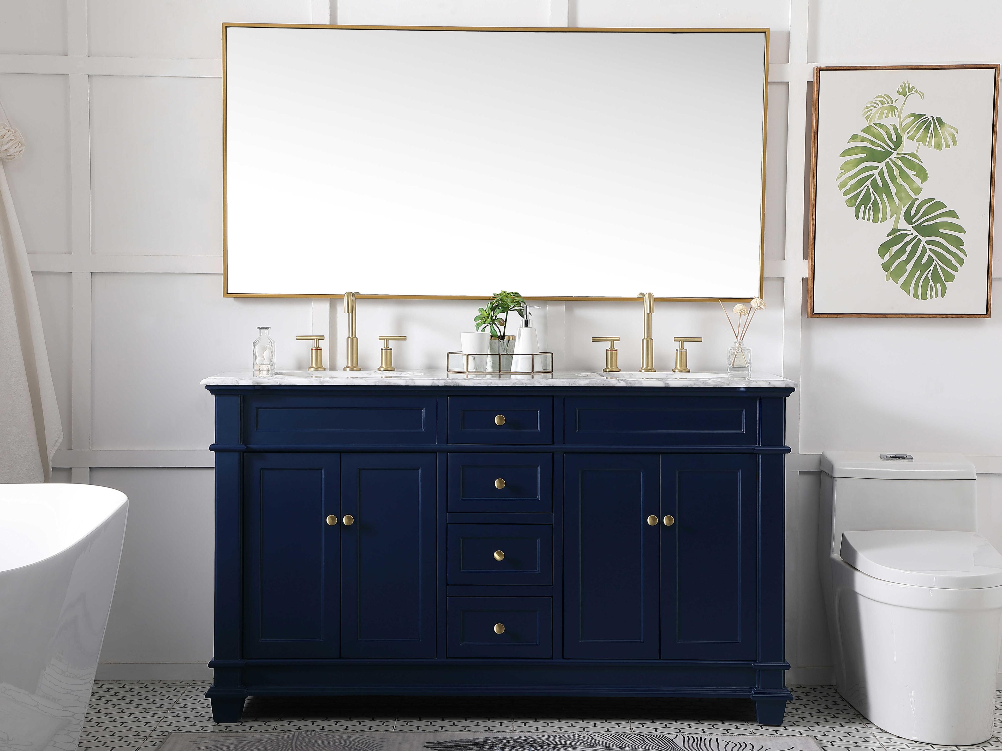 Elegant Lighting Wesley Blue 60" Vanity
