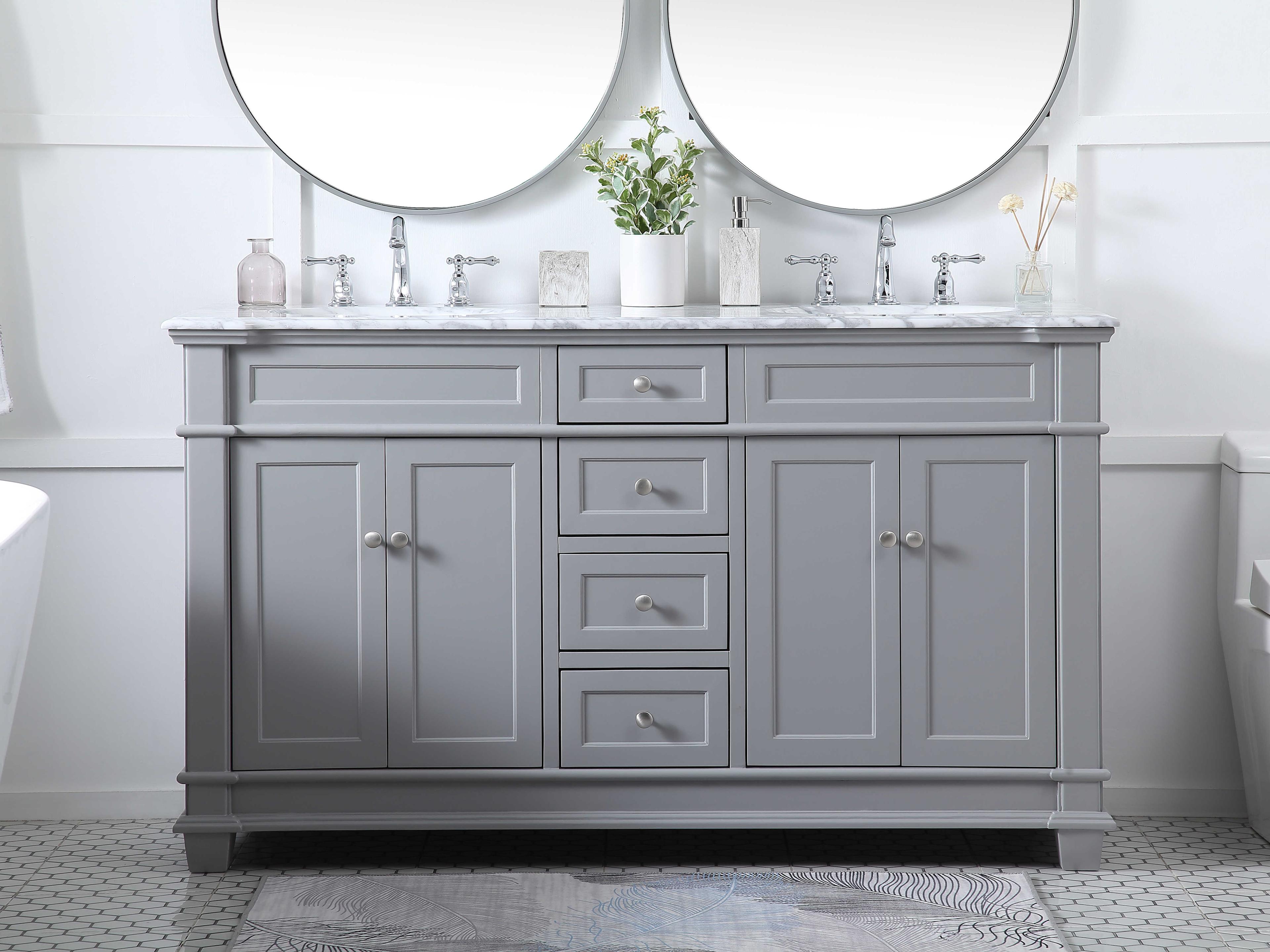 Elegant Lighting Wesley Grey 60" Vanity