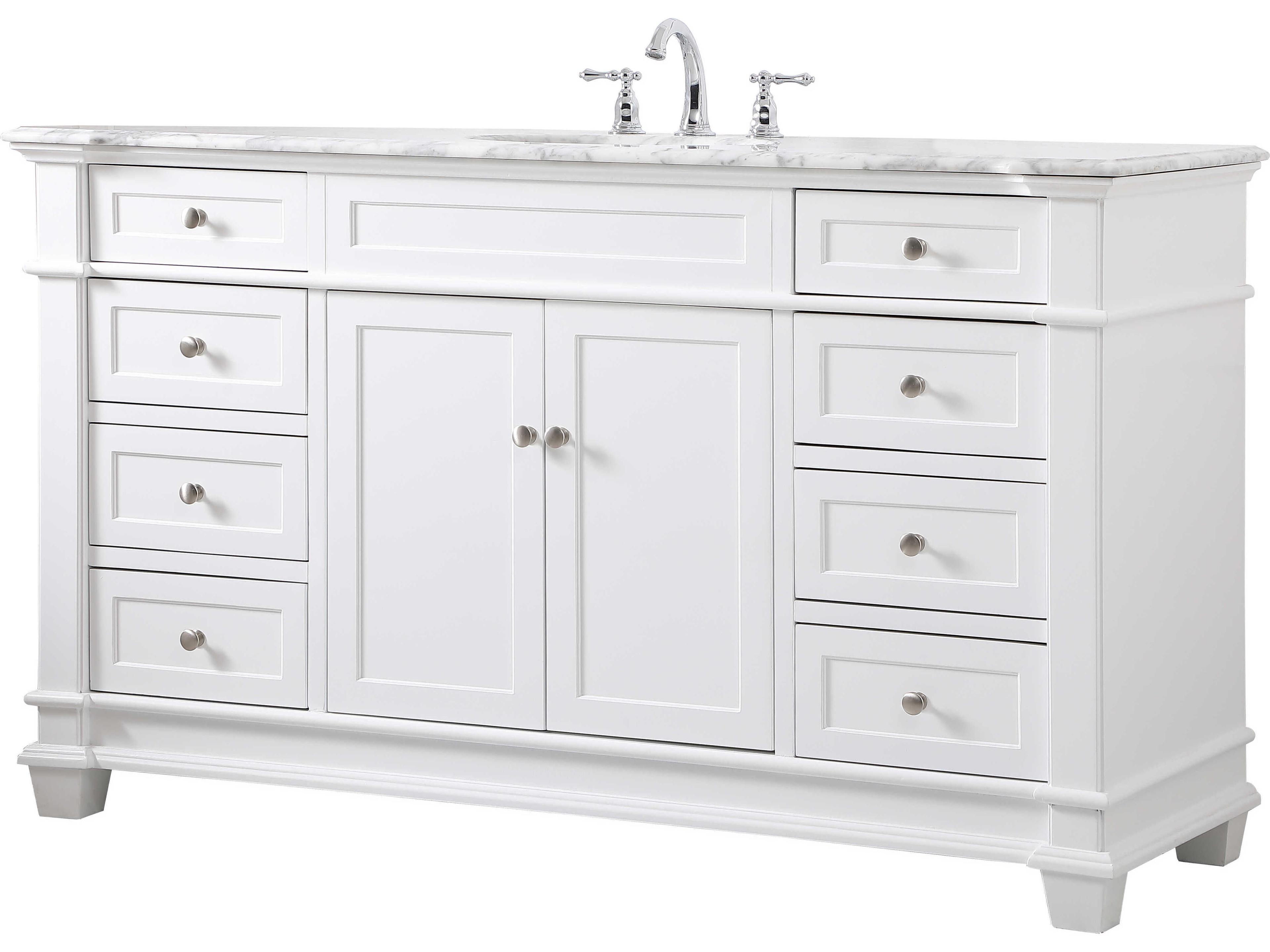 Elegant Lighting Wesley White 60" Vanity