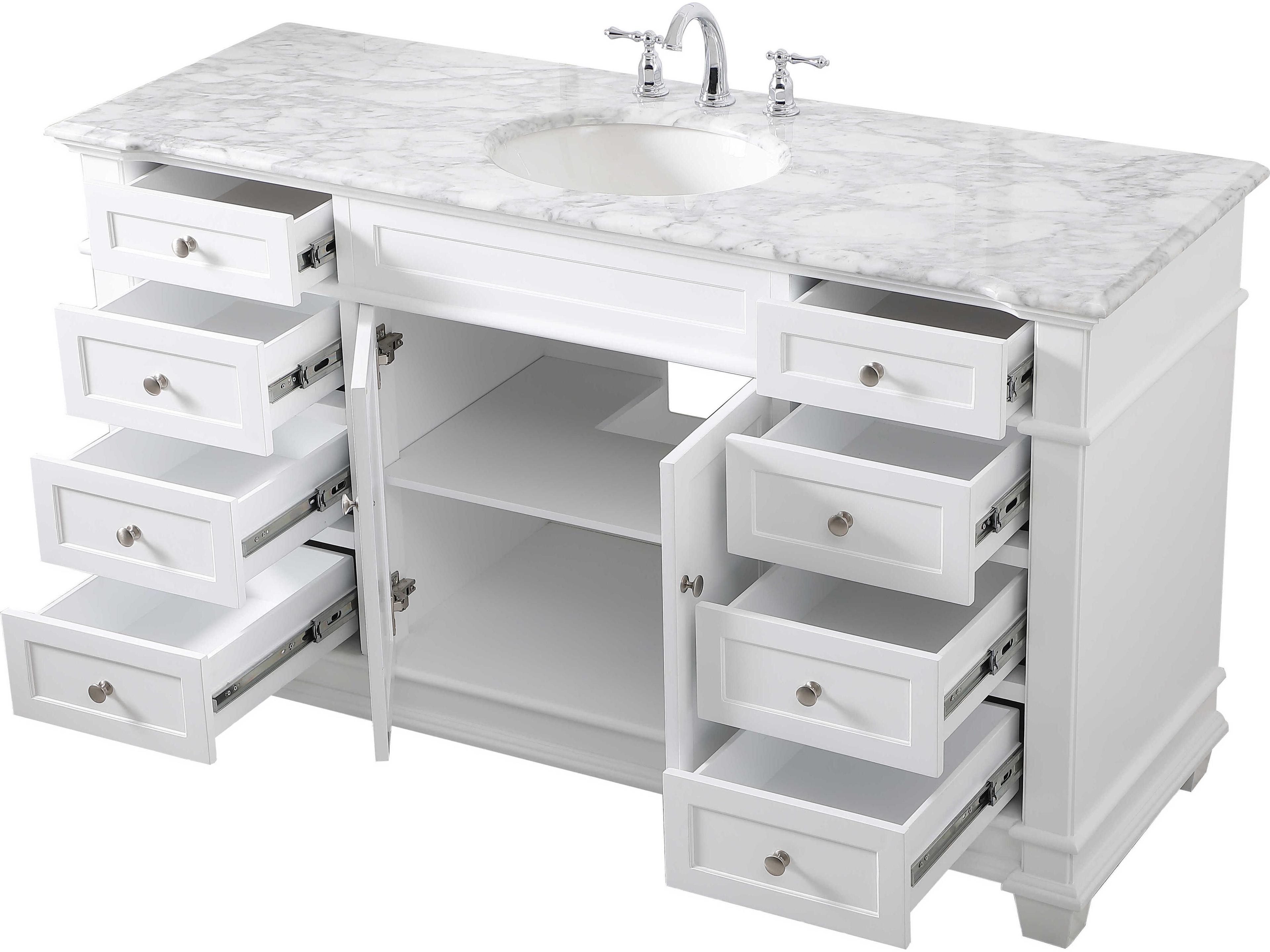 Elegant Lighting Wesley White 60" Vanity