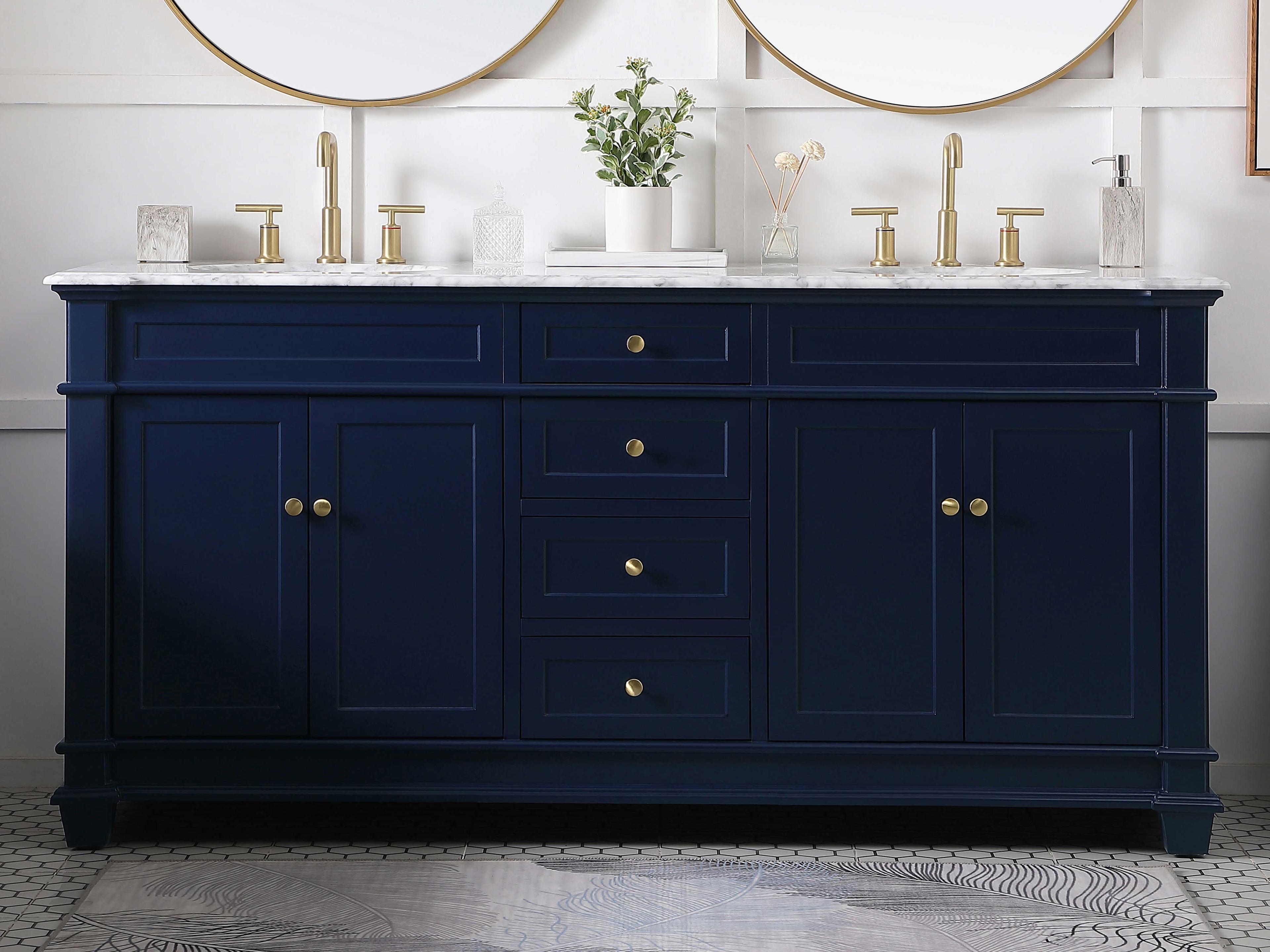 Elegant Lighting Wesley Blue 72" Vanity