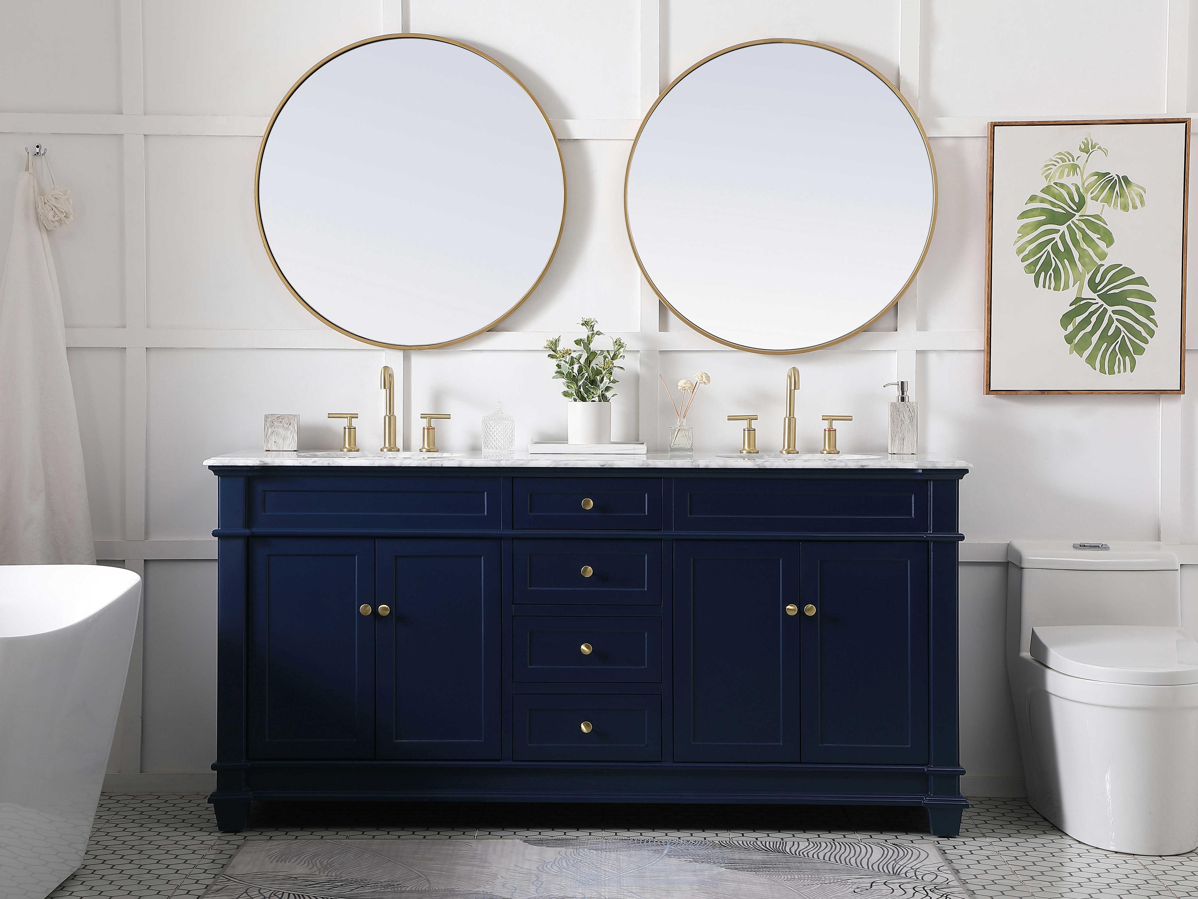 Elegant Lighting Wesley Blue 72" Vanity