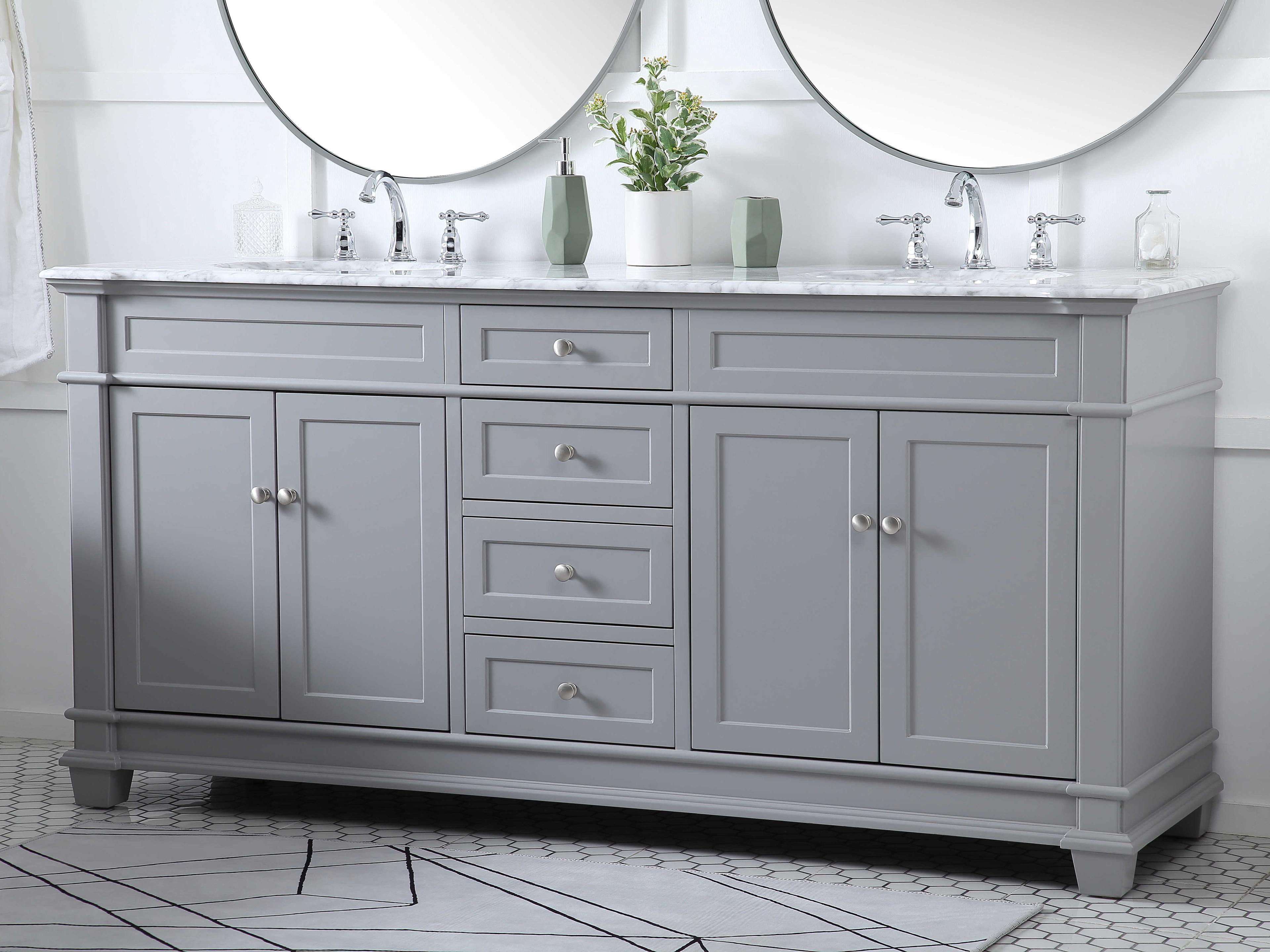 Elegant Lighting Wesley Grey 72" Vanity