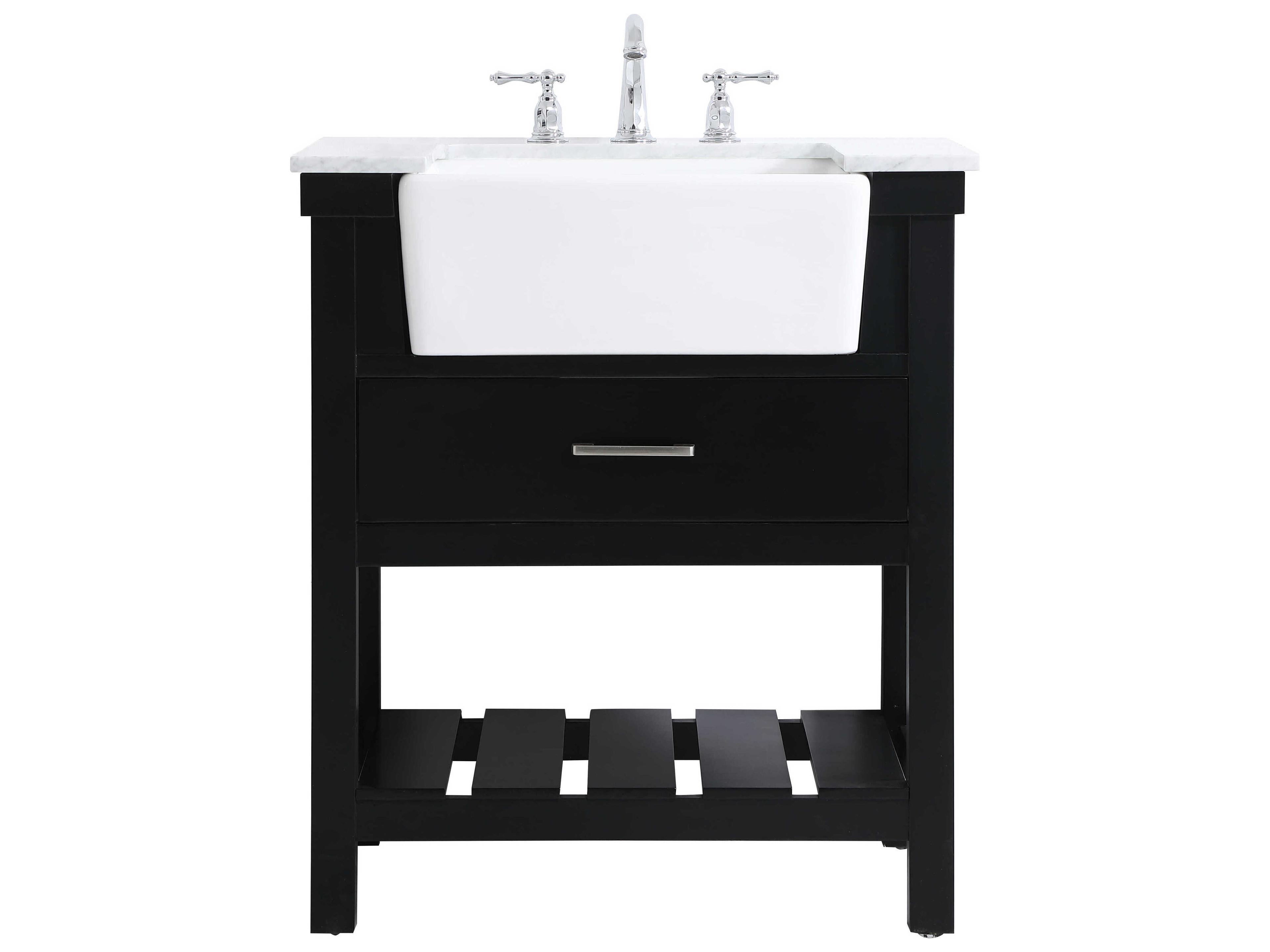 Elegant Lighting Clement Black / Brushed Nickel 30" Vanity