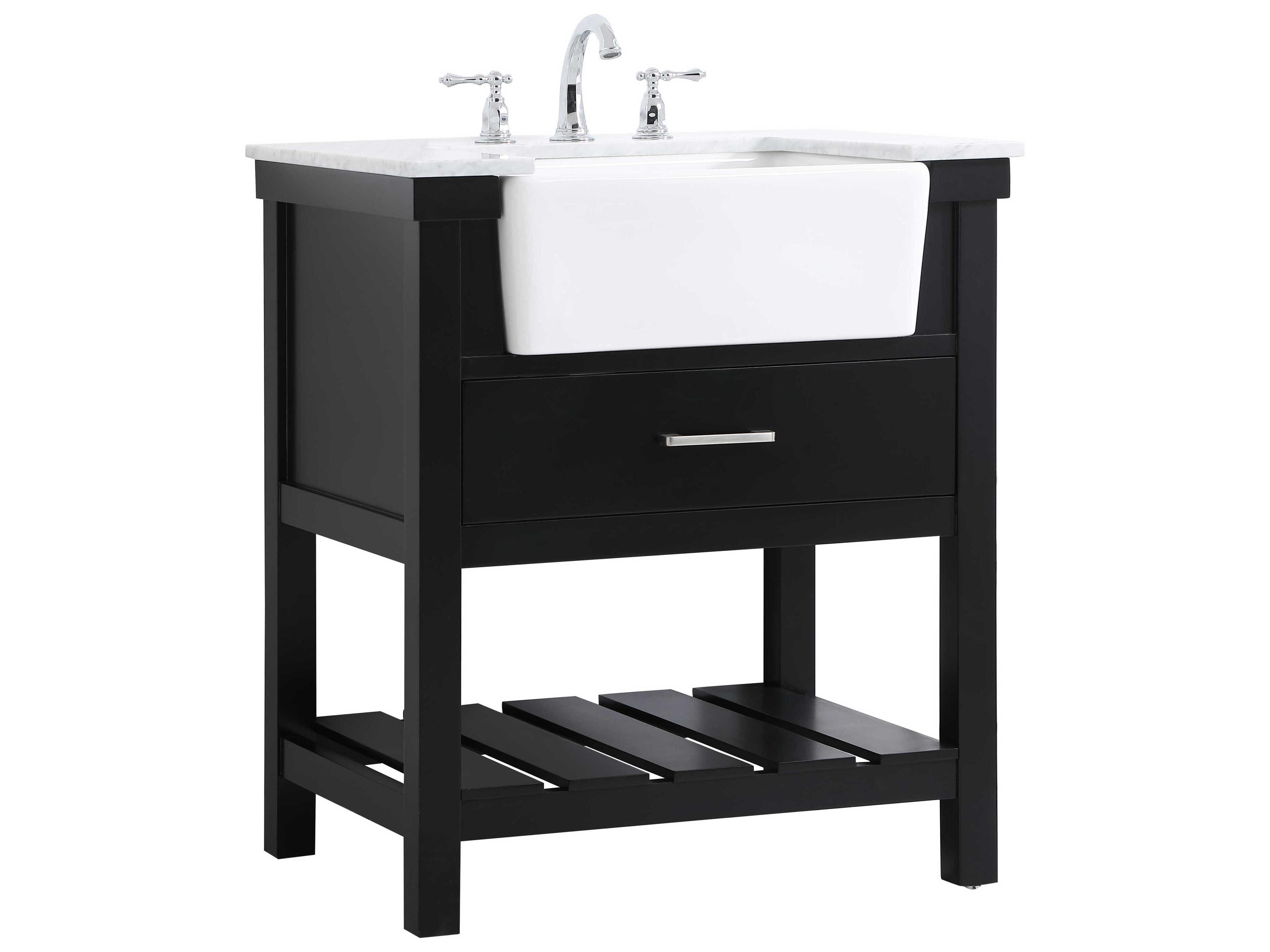 Elegant Lighting Clement Black / Brushed Nickel 30" Vanity