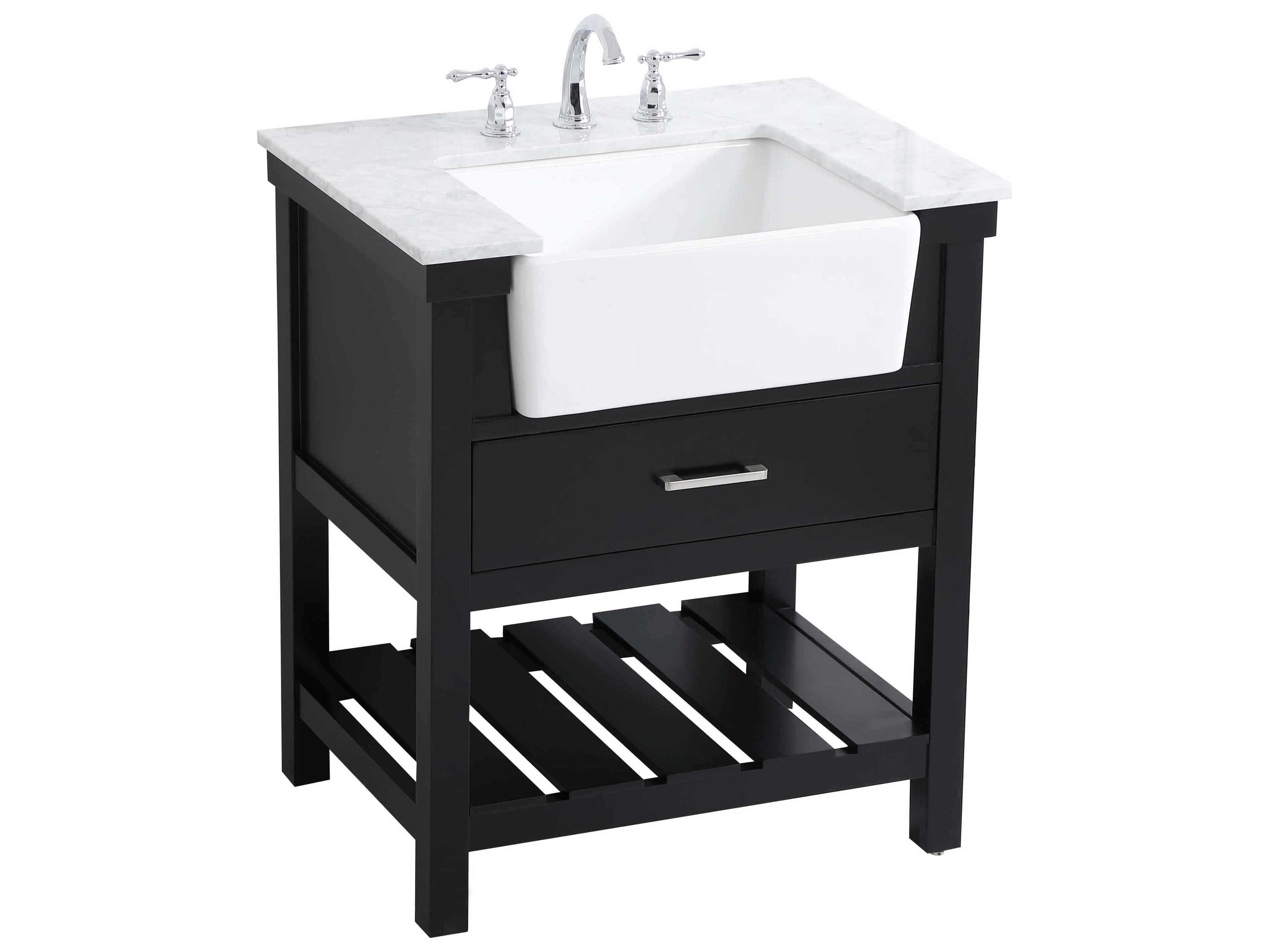 Elegant Lighting Clement Black / Brushed Nickel 30" Vanity