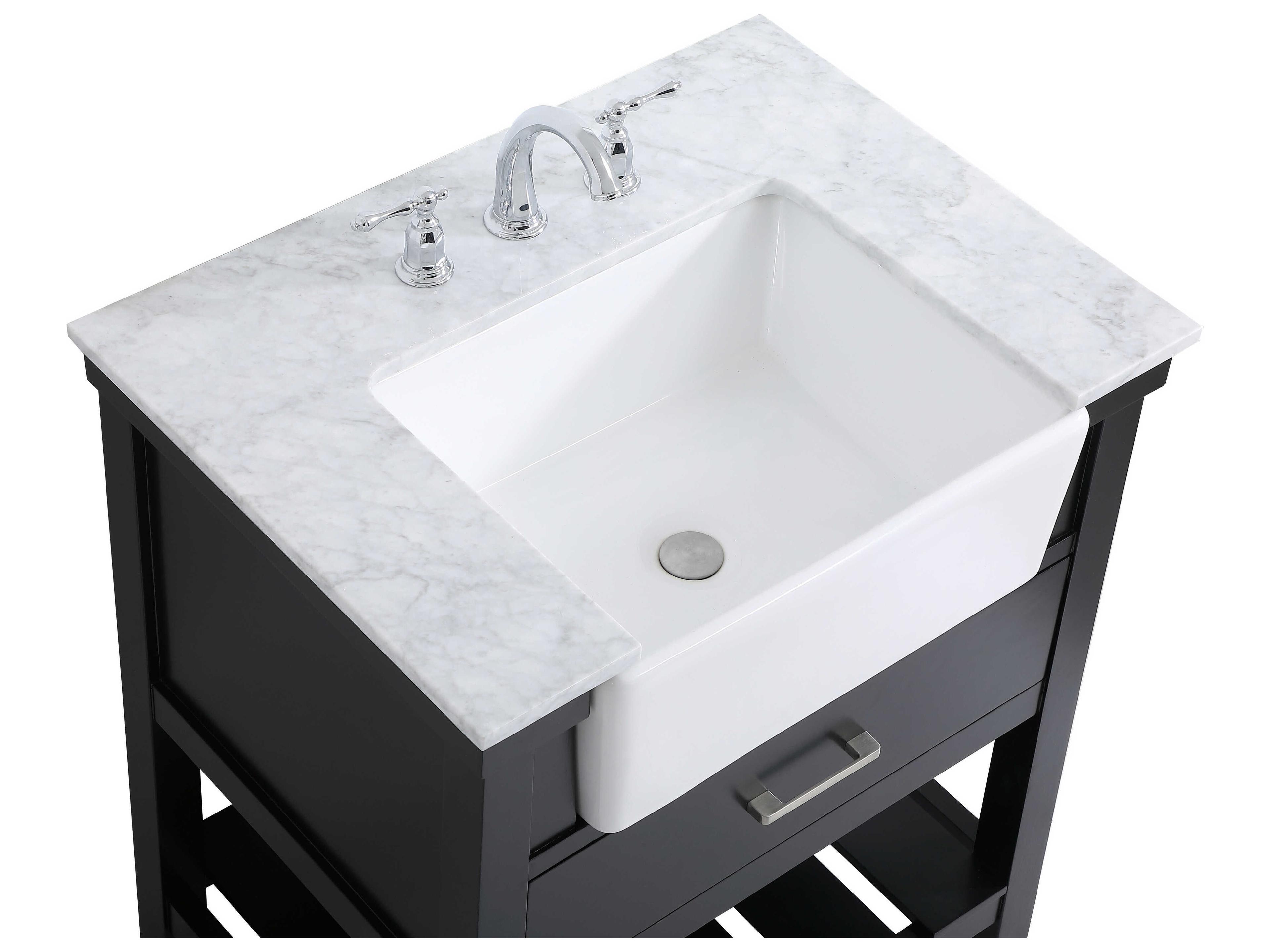 Elegant Lighting Clement Black / Brushed Nickel 30" Vanity