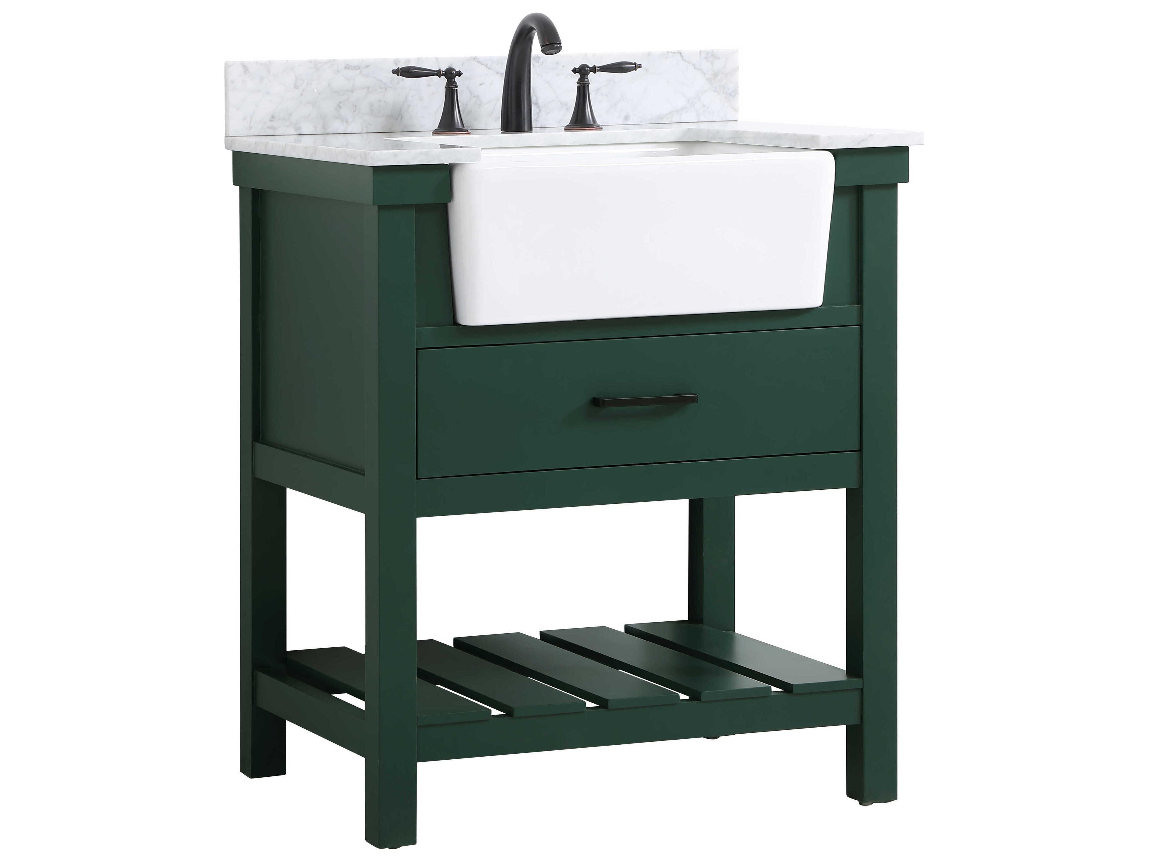 Elegant Lighting Clement Green / Black 30" Vanity with Backsplash