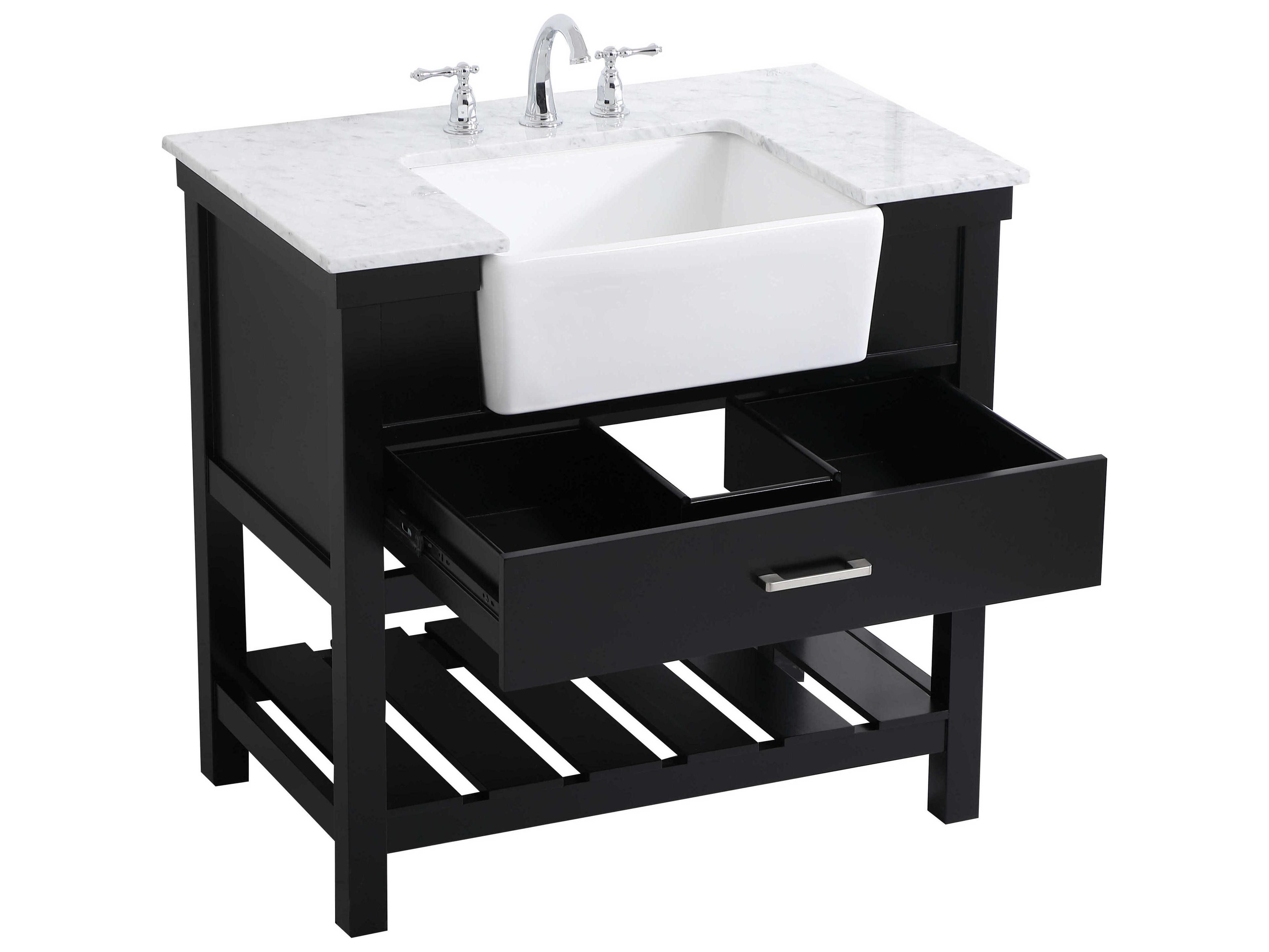 Elegant Lighting Clement Black / Brushed Nickel 36" Vanity