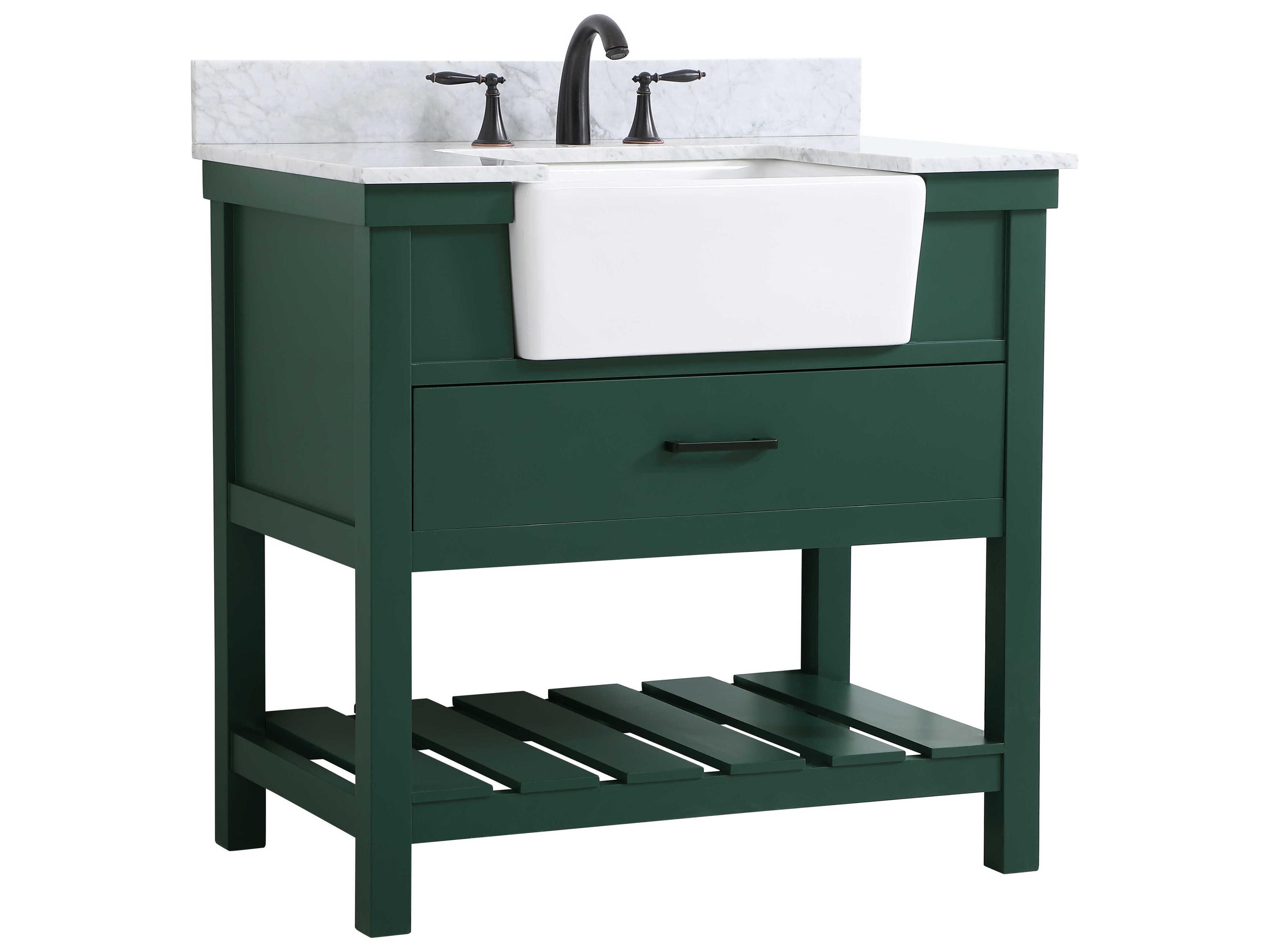 Elegant Lighting Clement Green / Black 36" Vanity with Backsplash