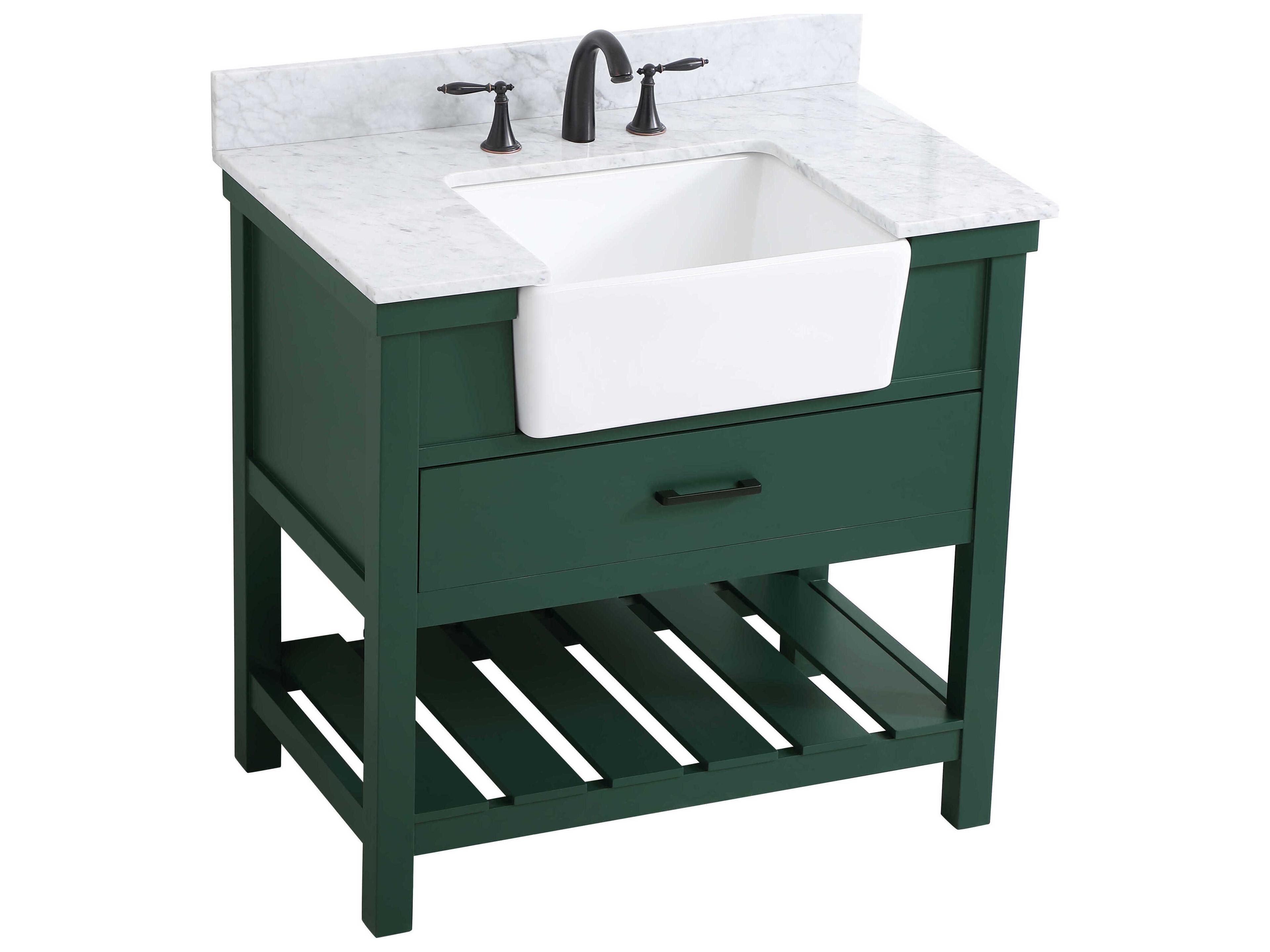 Elegant Lighting Clement Green / Black 36" Vanity with Backsplash