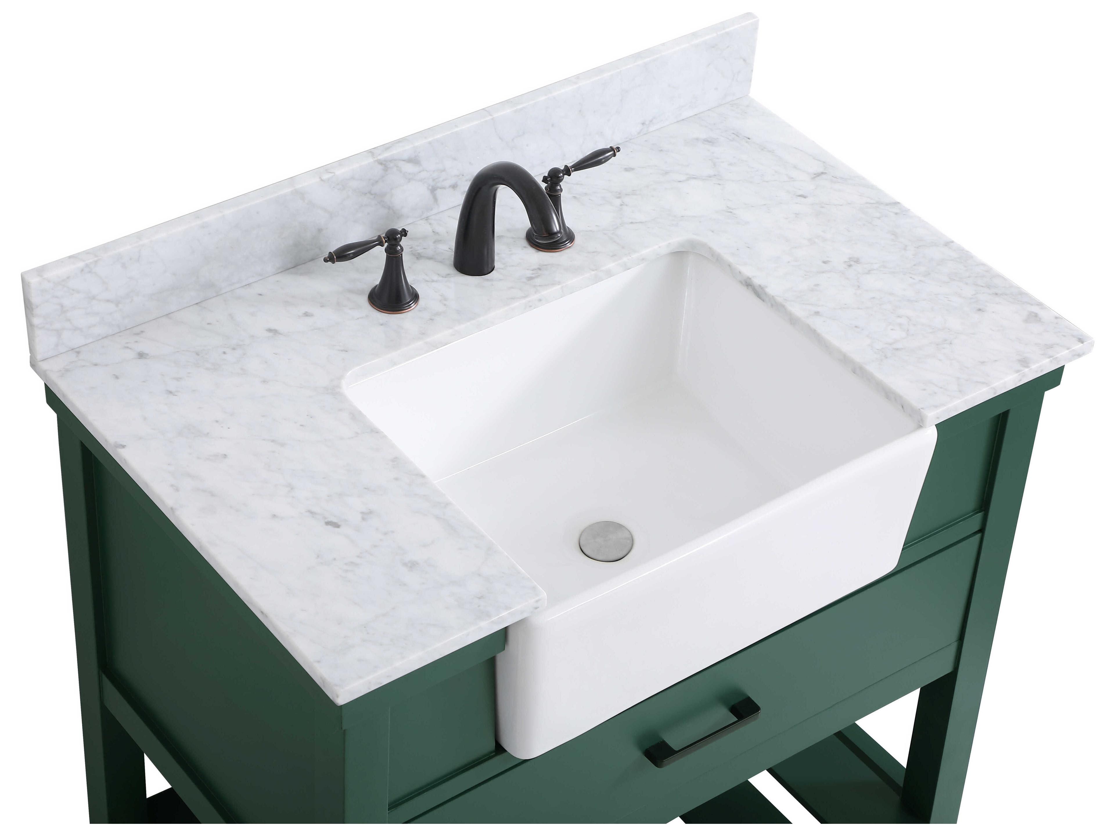 Elegant Lighting Clement Green / Black 36" Vanity with Backsplash