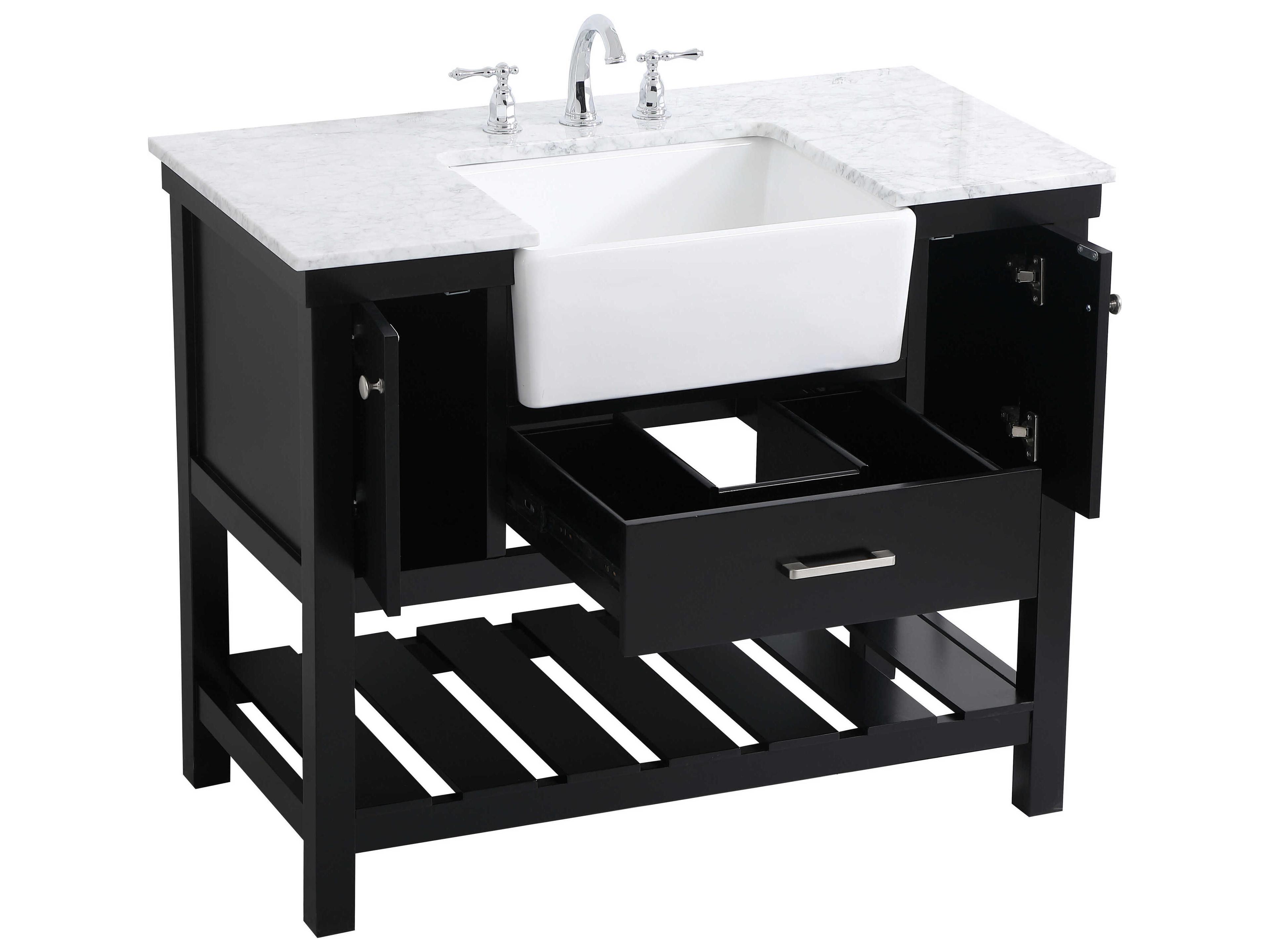 Elegant Lighting Clement Black / Brushed Nickel 42" Vanity