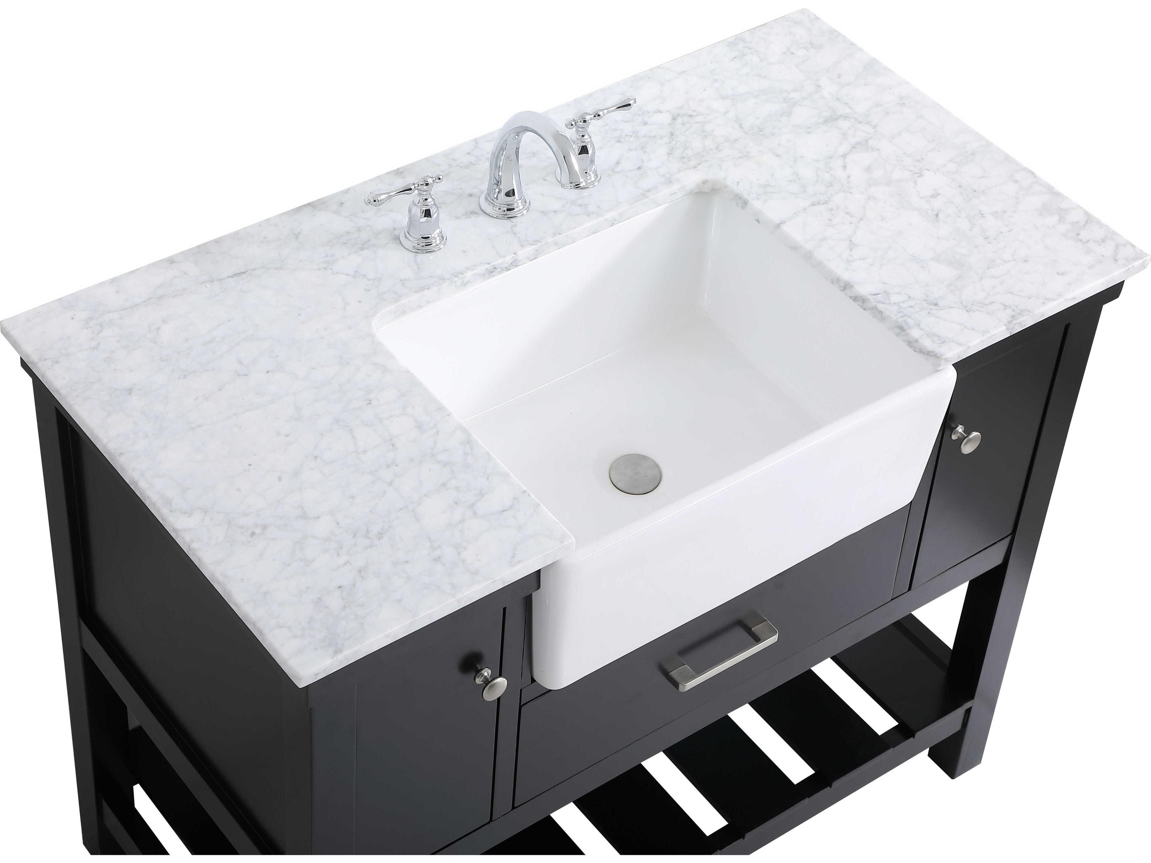 Elegant Lighting Clement Black / Brushed Nickel 42" Vanity