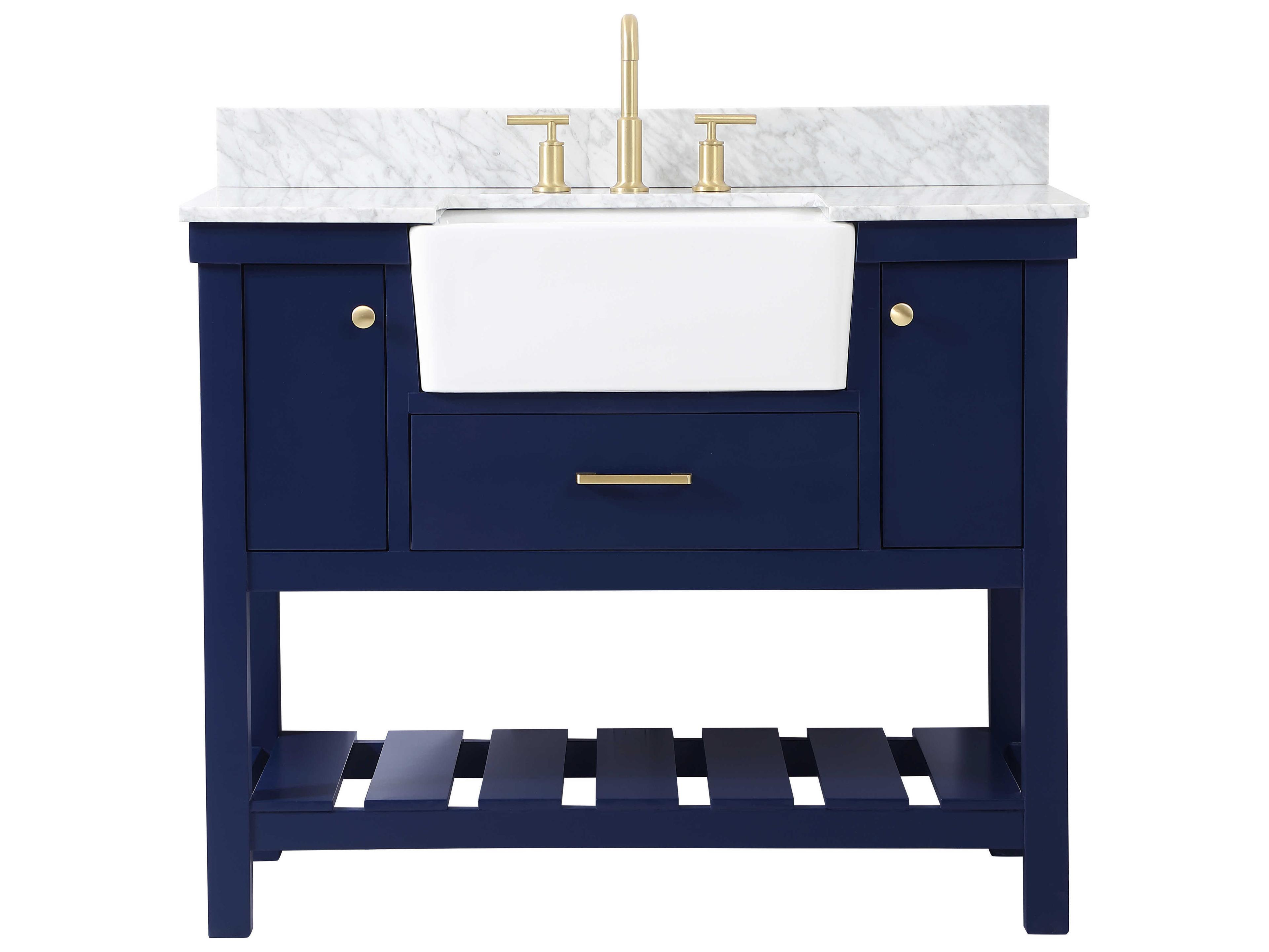 Elegant Lighting Clement Blue 42" Vanity with Backsplash