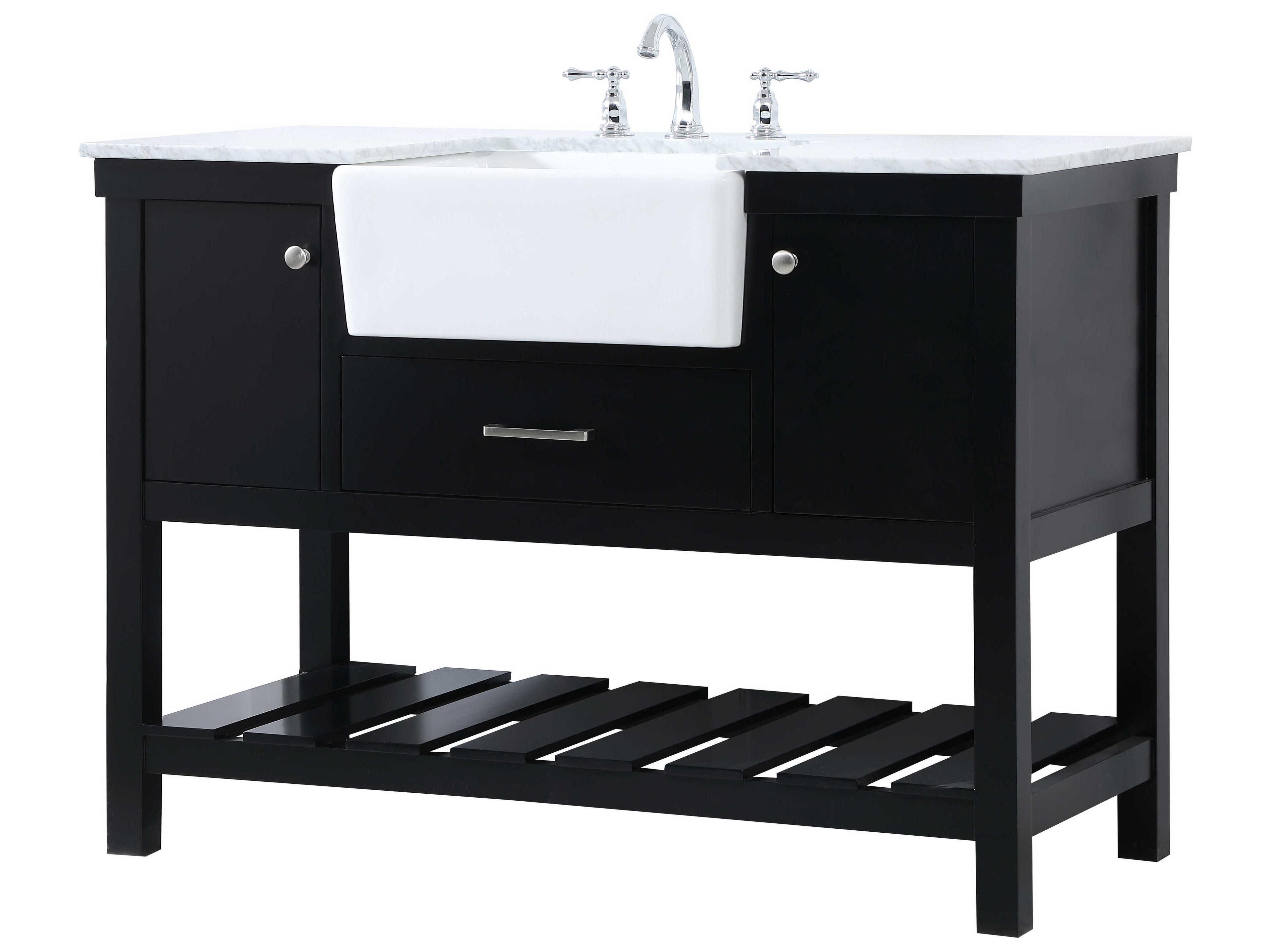 Elegant Lighting Clement Black / Brushed Nickel 48" Vanity