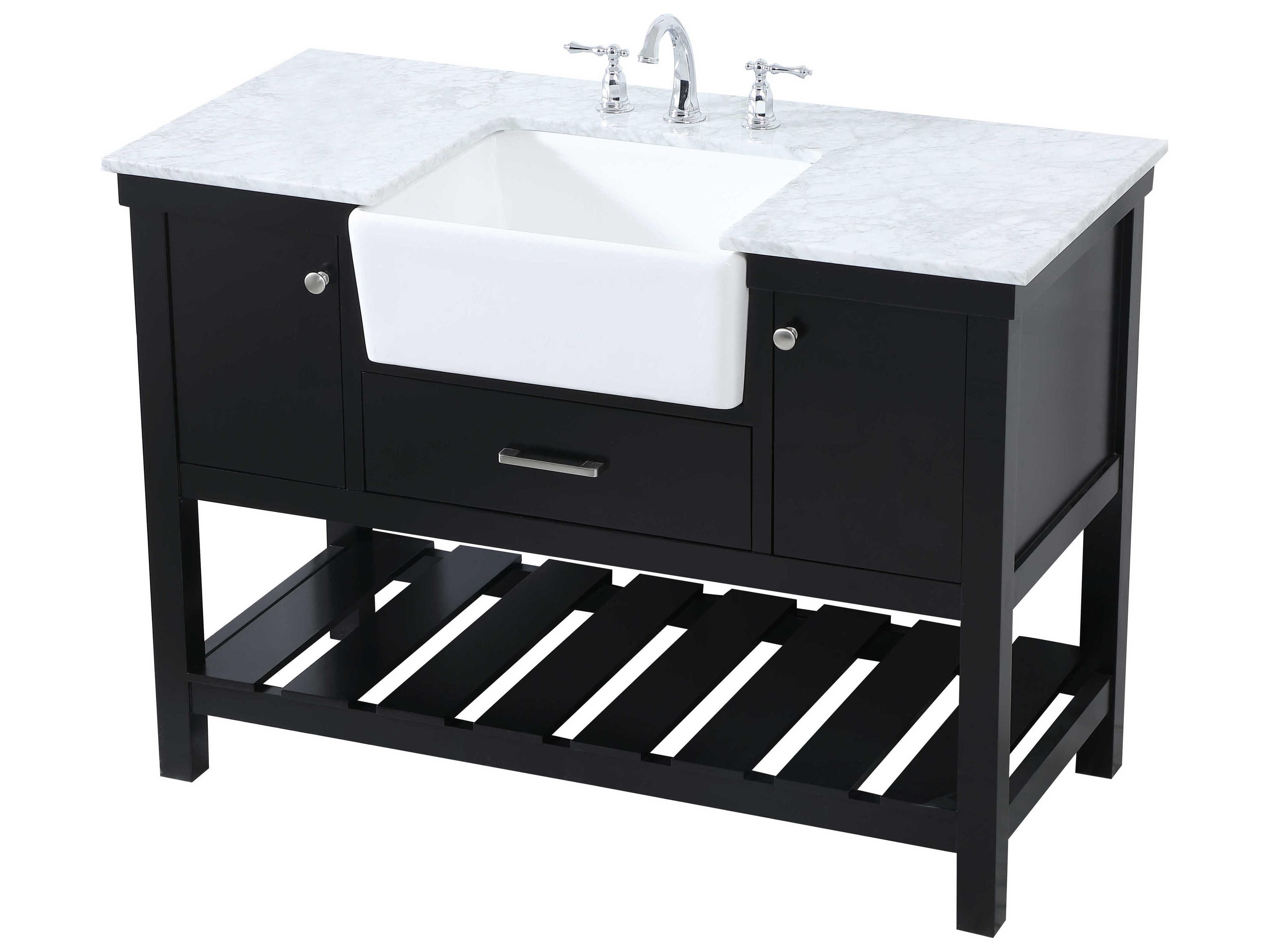 Elegant Lighting Clement Black / Brushed Nickel 48" Vanity