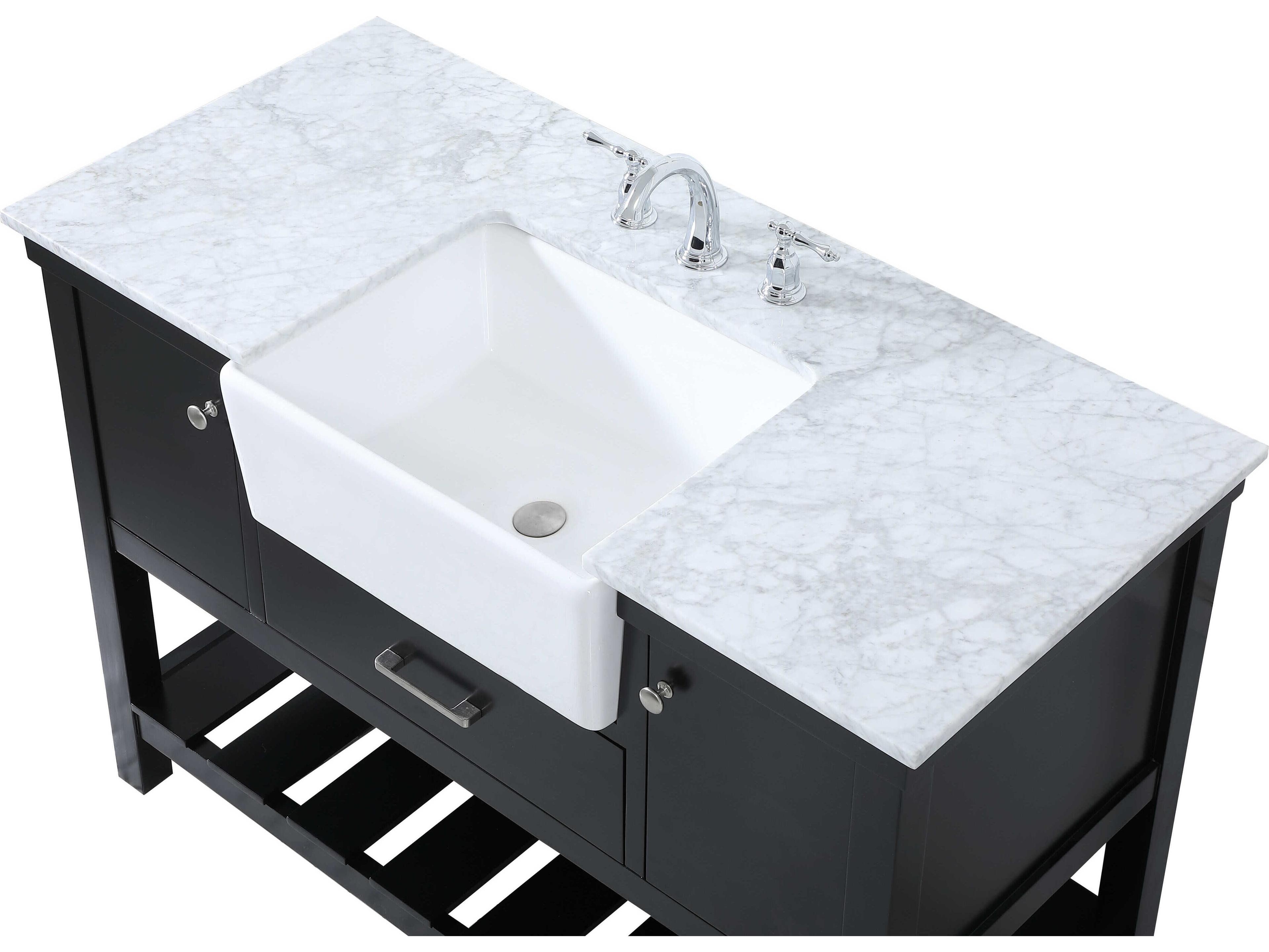 Elegant Lighting Clement Black / Brushed Nickel 48" Vanity