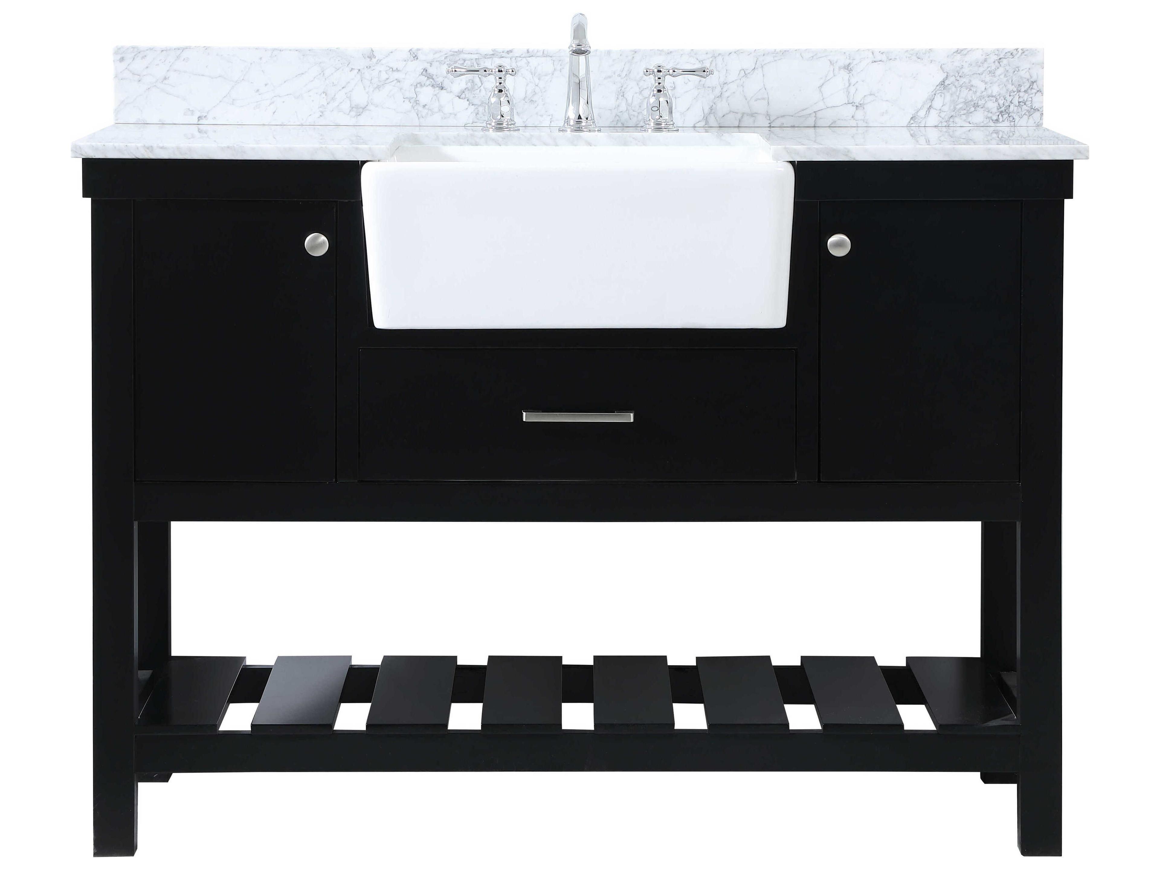 Elegant Lighting Clement Black / Brushed Nickel 48" Vanity with Backsplash
