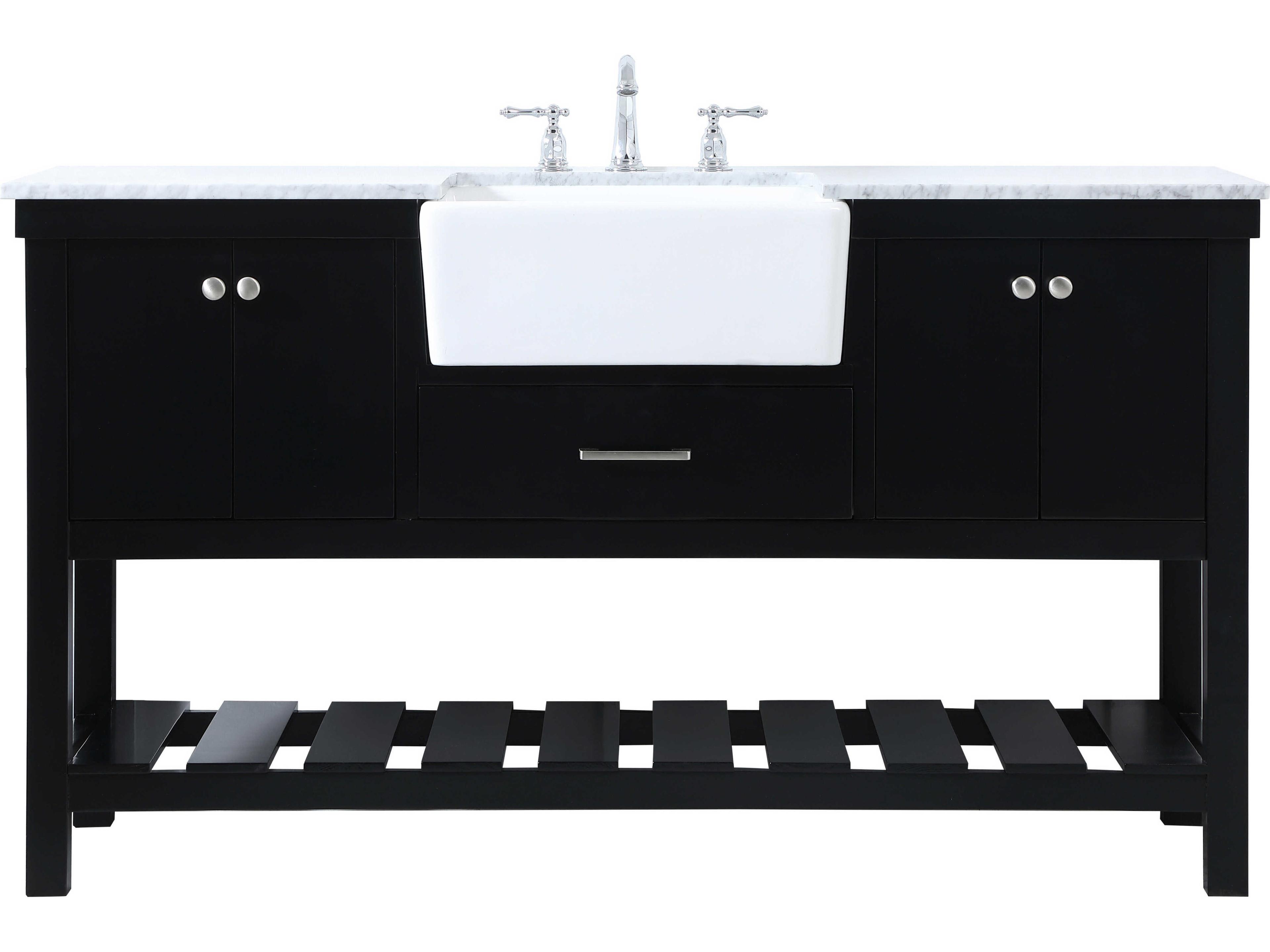 Elegant Lighting Clement Black / Brushed Nickel 60" Vanity