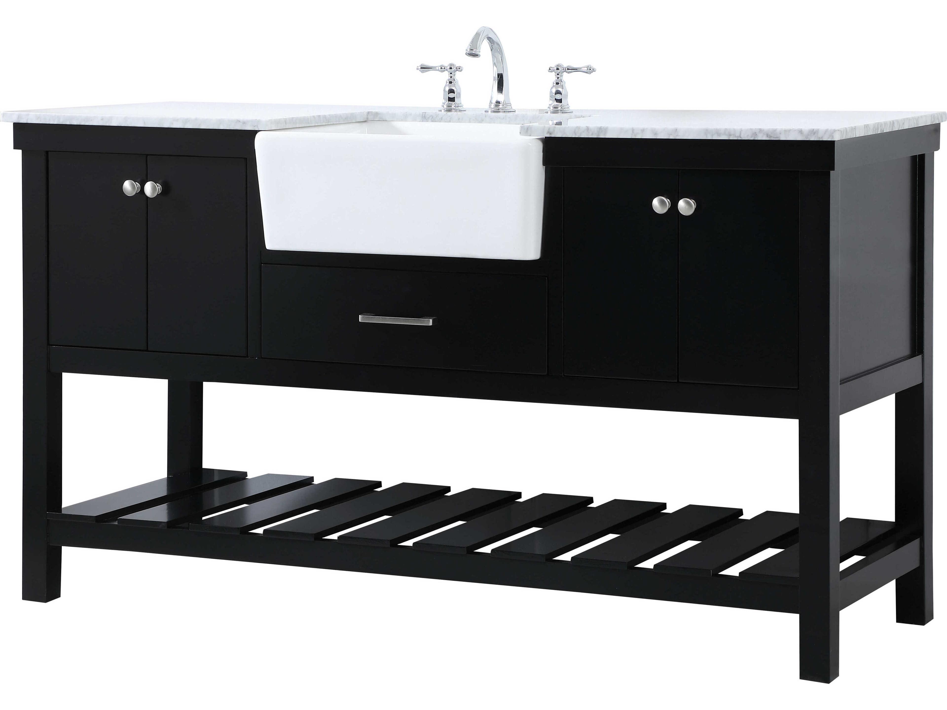 Elegant Lighting Clement Black / Brushed Nickel 60" Vanity