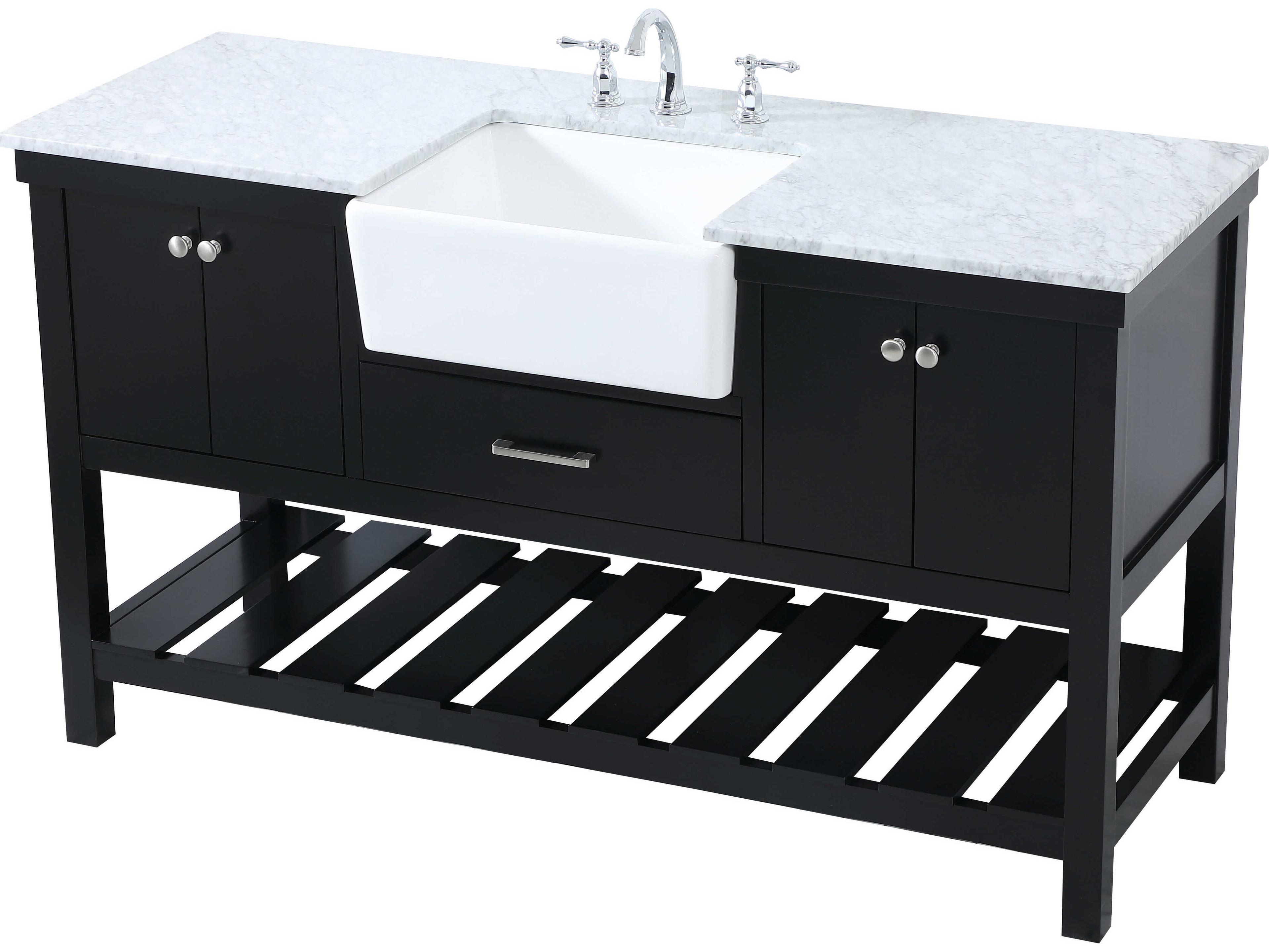 Elegant Lighting Clement Black / Brushed Nickel 60" Vanity