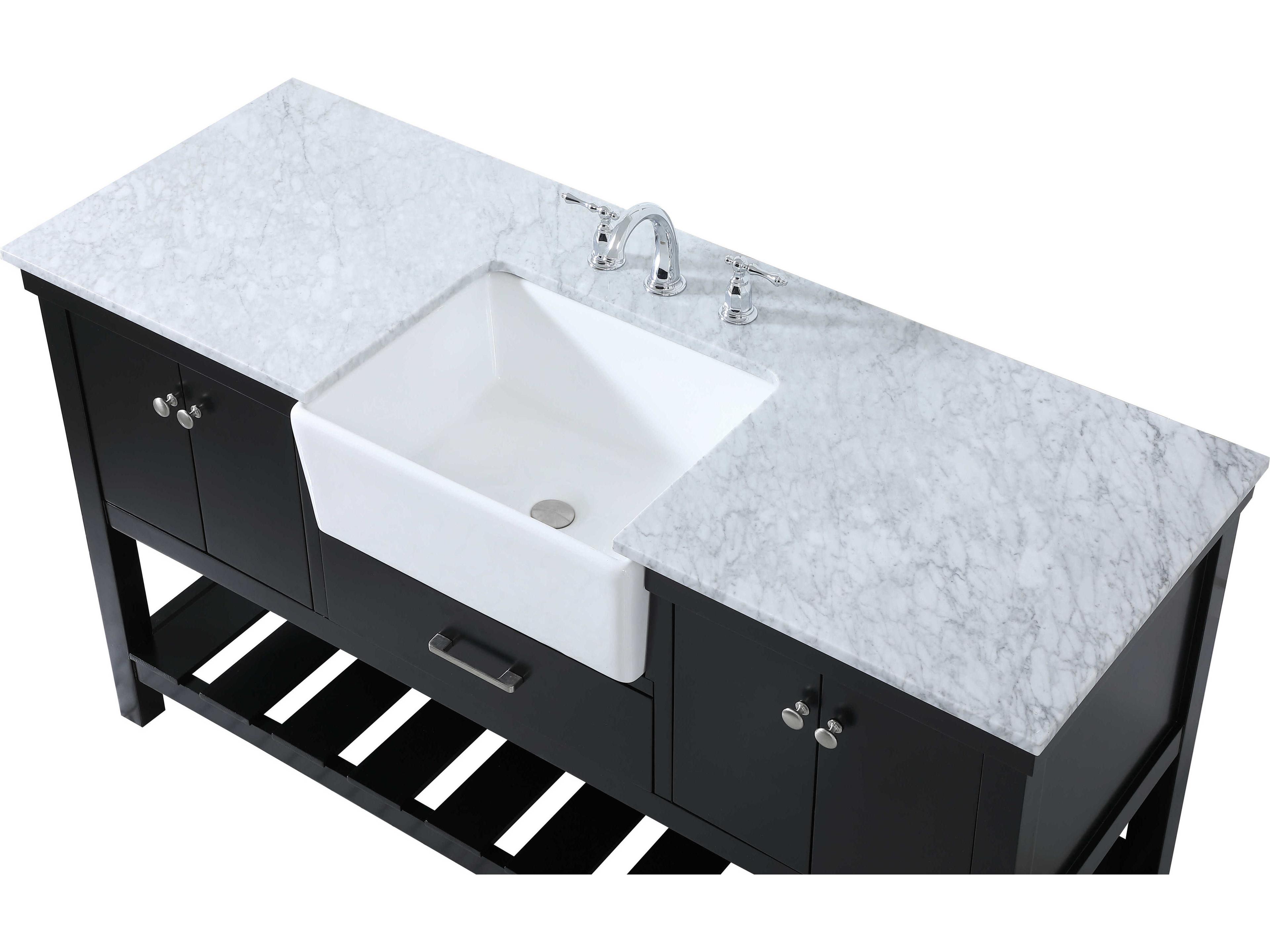 Elegant Lighting Clement Black / Brushed Nickel 60" Vanity