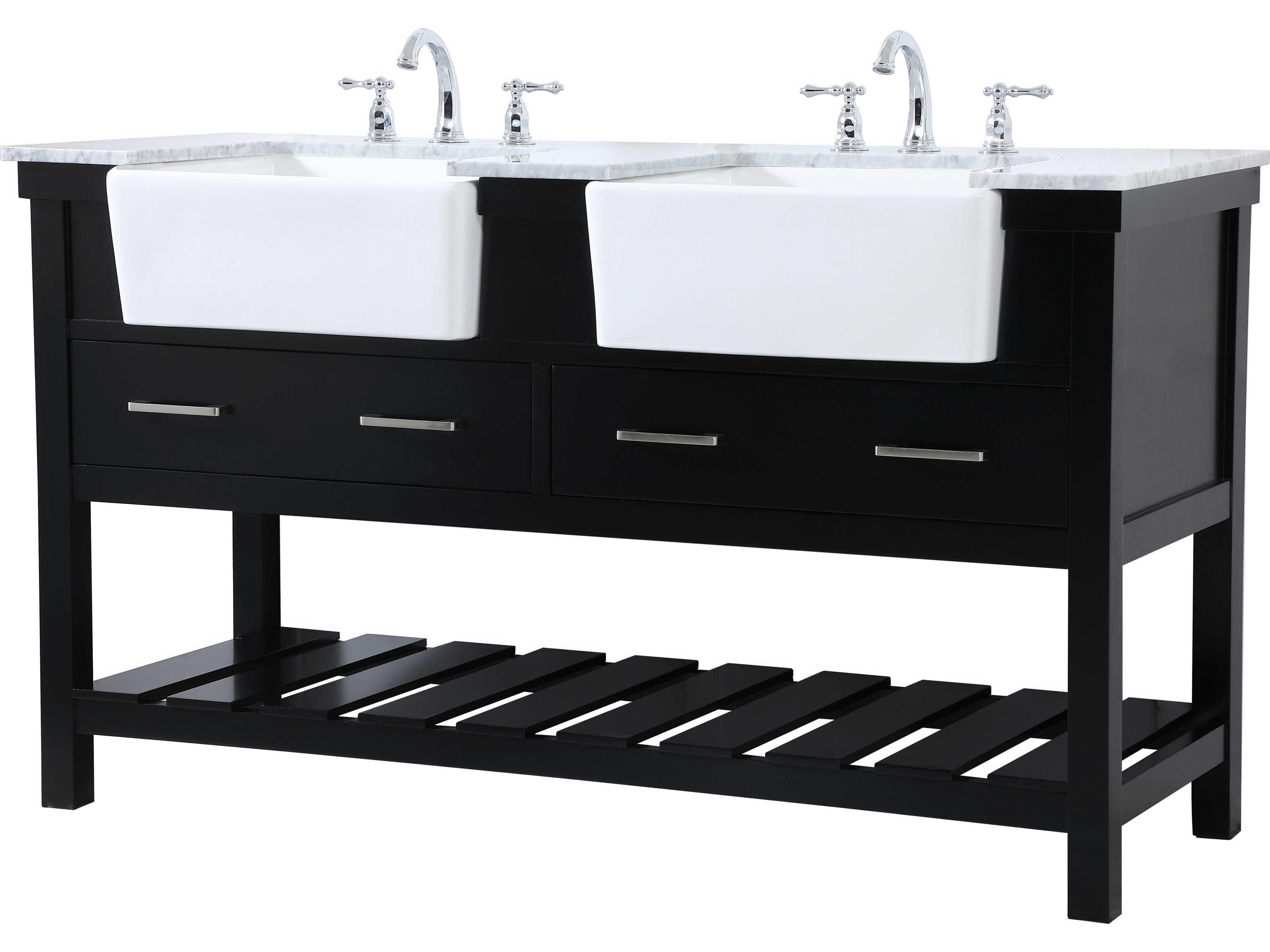 Elegant Lighting Clement Black / Brushed Nickel 60" Vanity