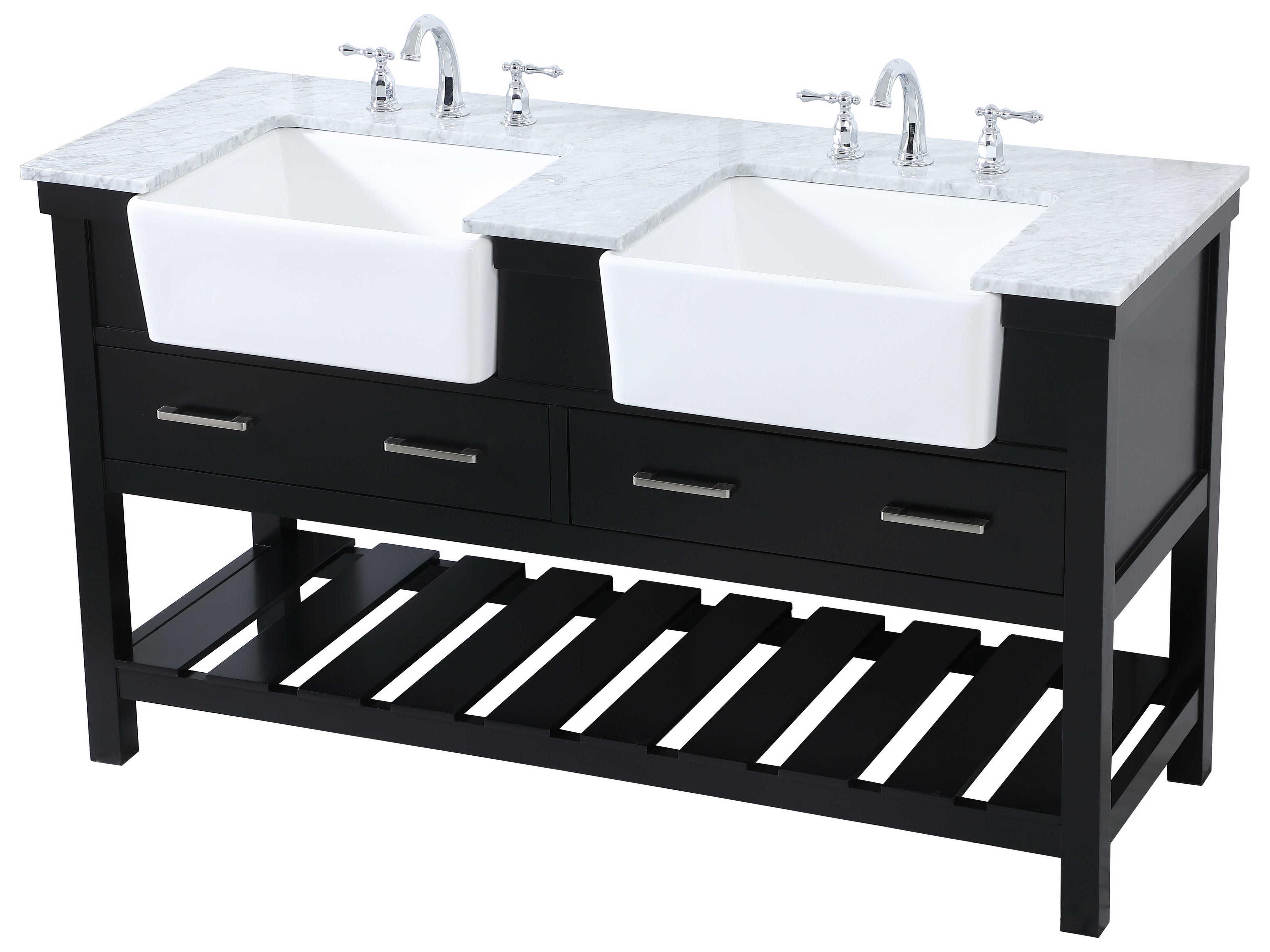 Elegant Lighting Clement Black / Brushed Nickel 60" Vanity