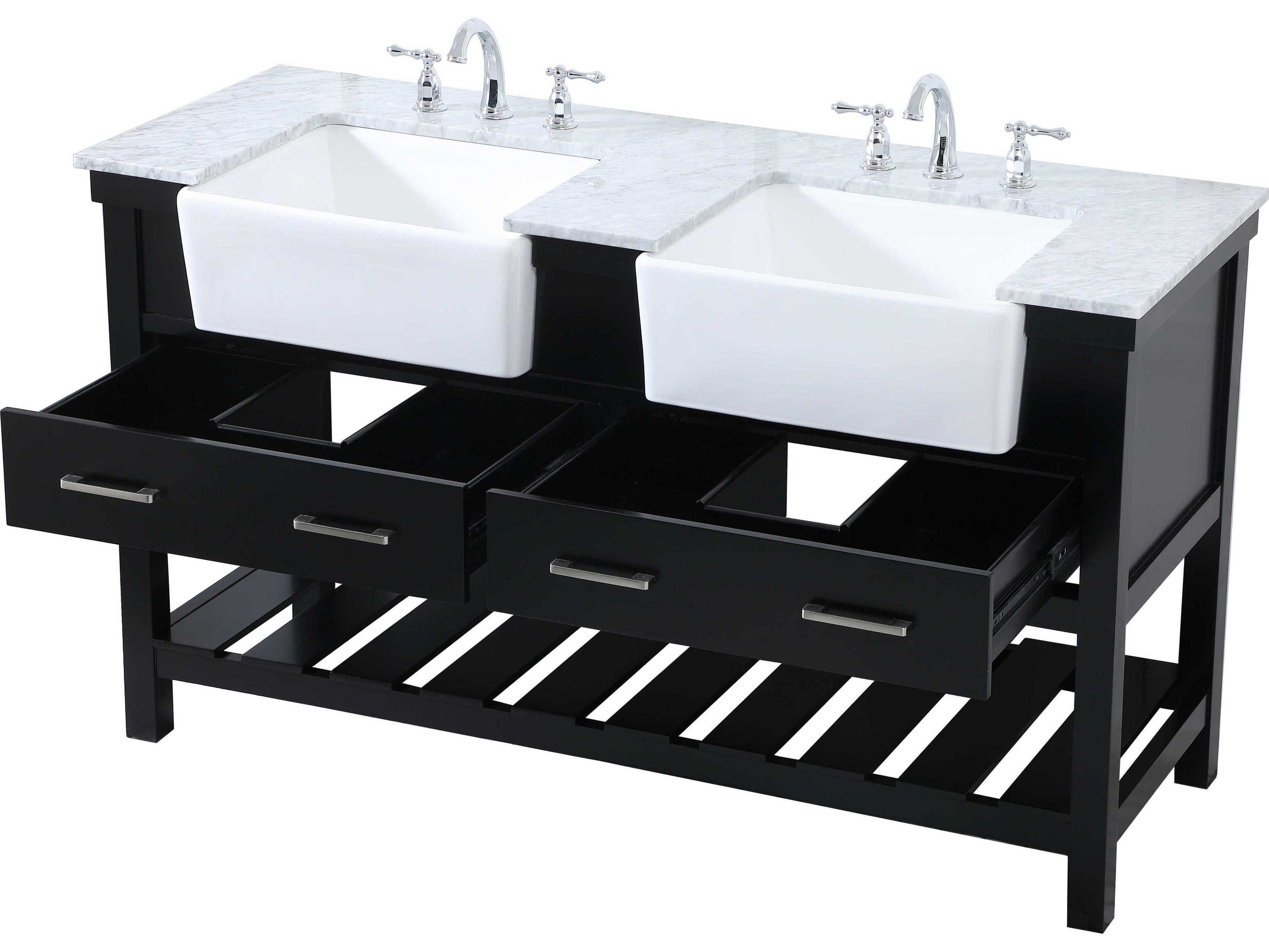 Elegant Lighting Clement Black / Brushed Nickel 60" Vanity