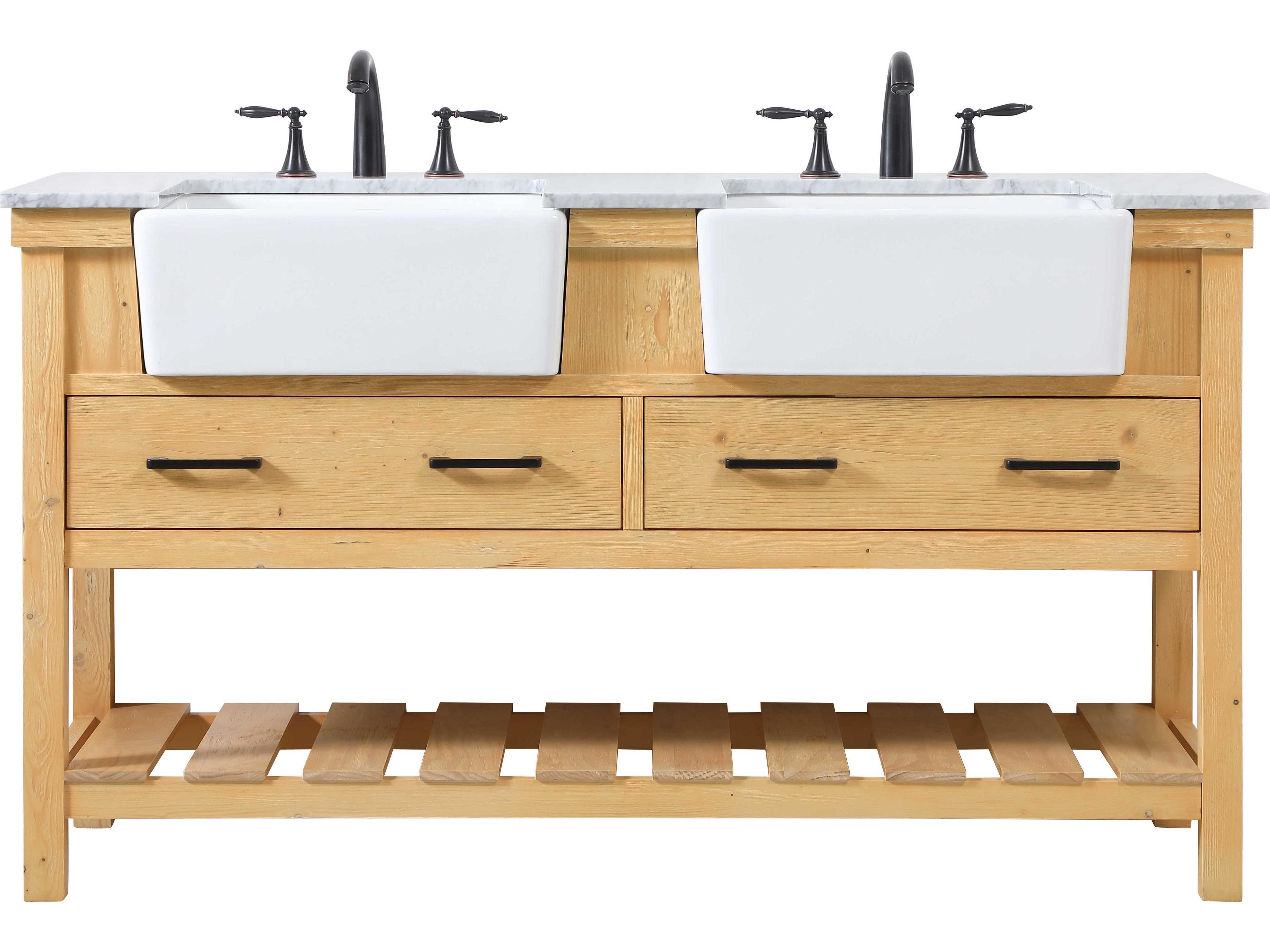 Elegant Lighting Clement Natural Wood 60" Vanity