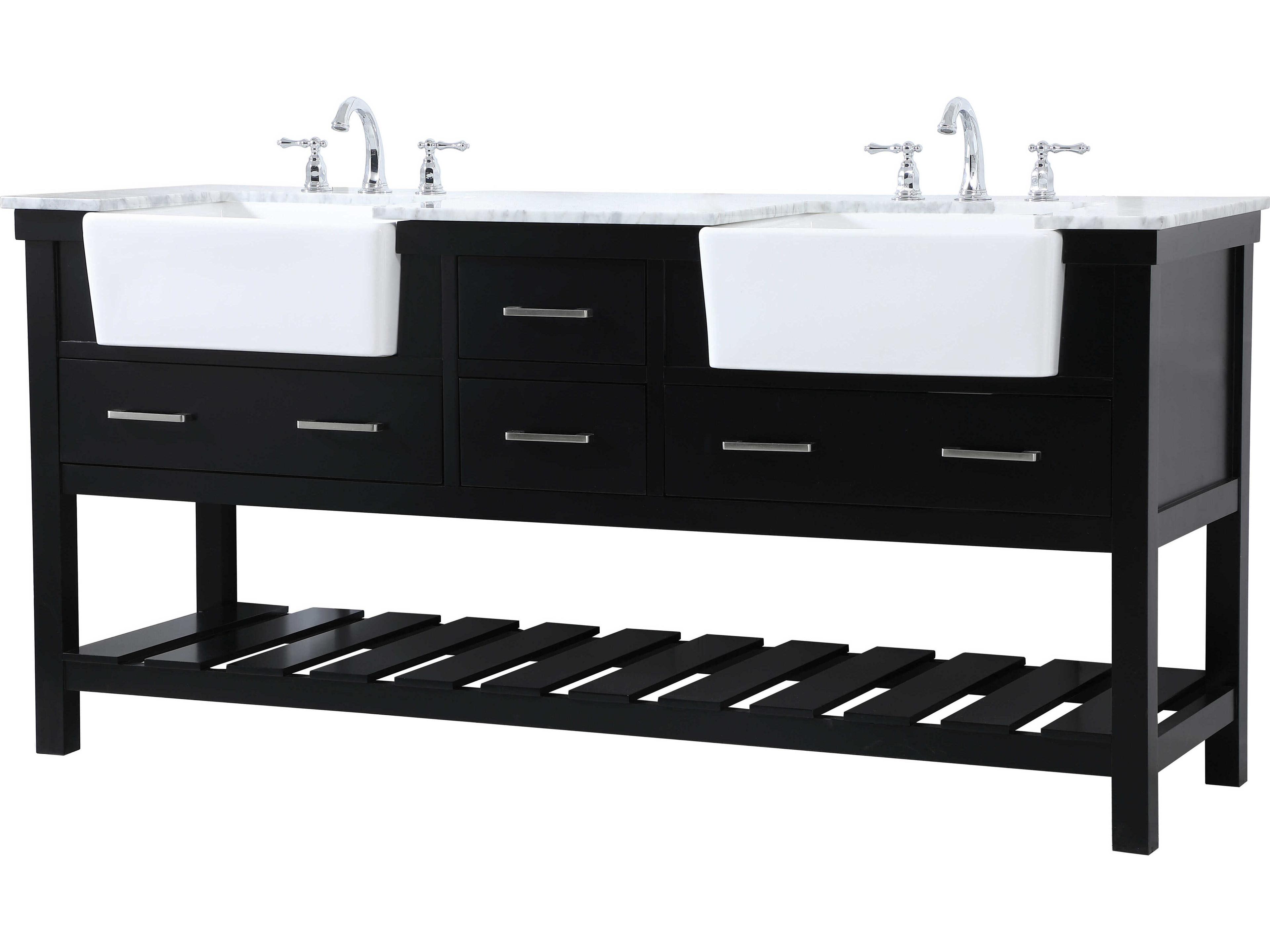 Elegant Lighting Clement Black / Brushed Nickel 72" Vanity