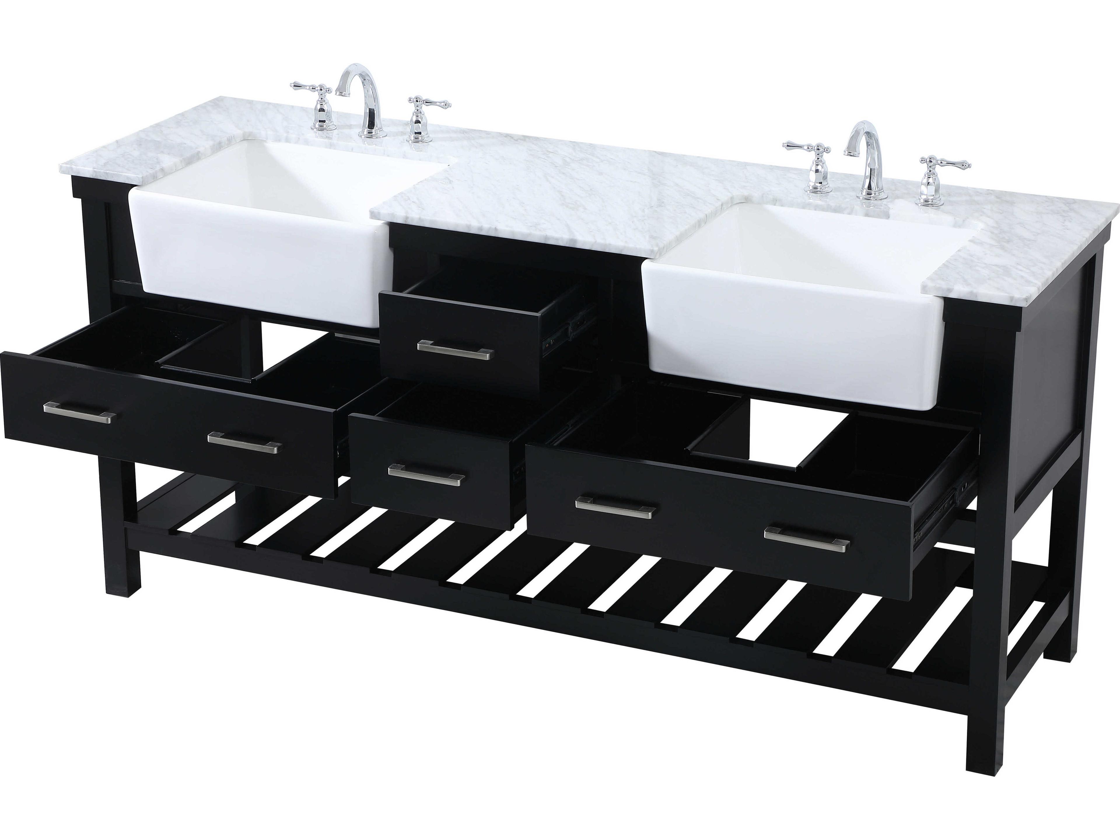 Elegant Lighting Clement Black / Brushed Nickel 72" Vanity