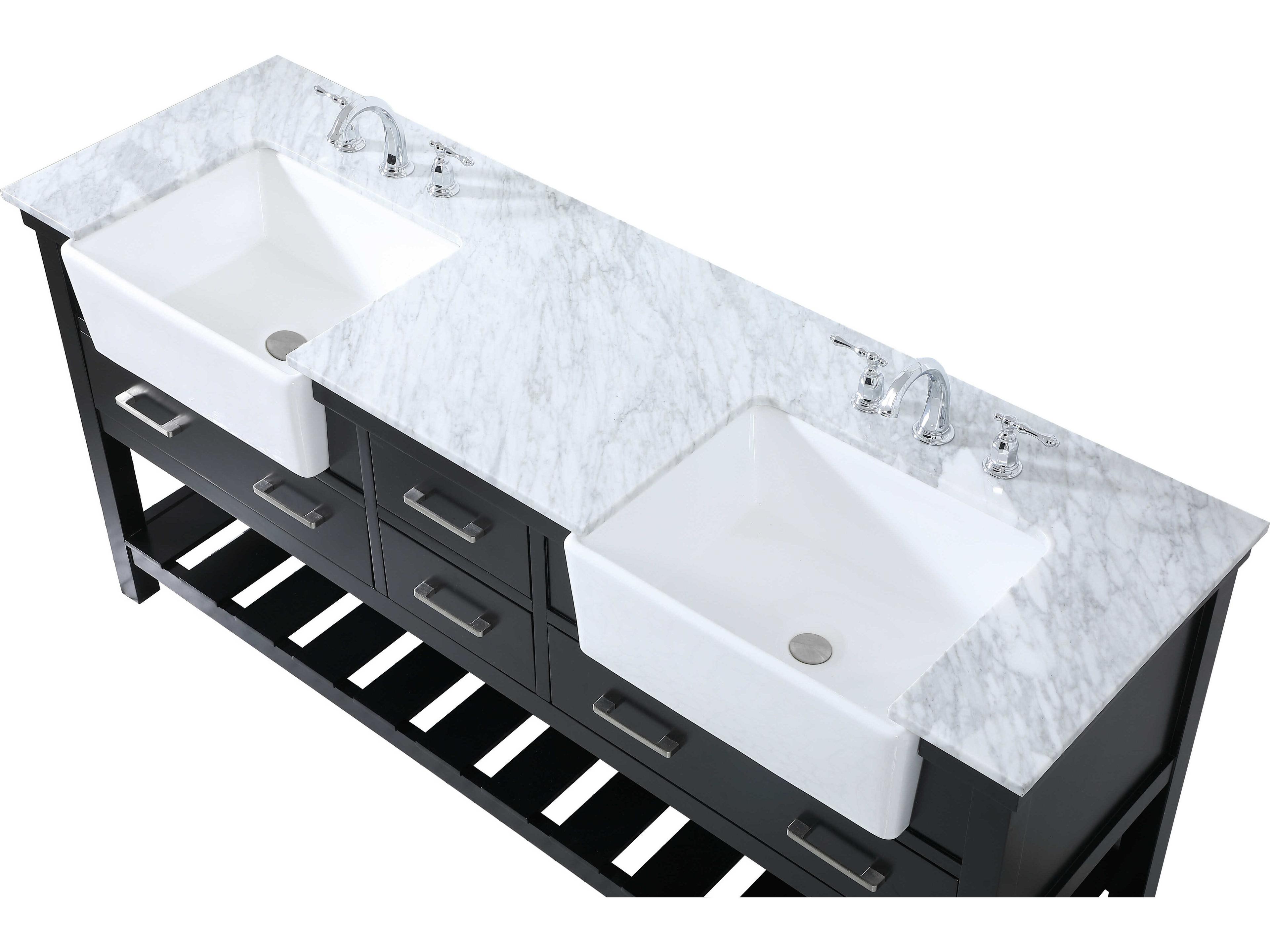 Elegant Lighting Clement Black / Brushed Nickel 72" Vanity