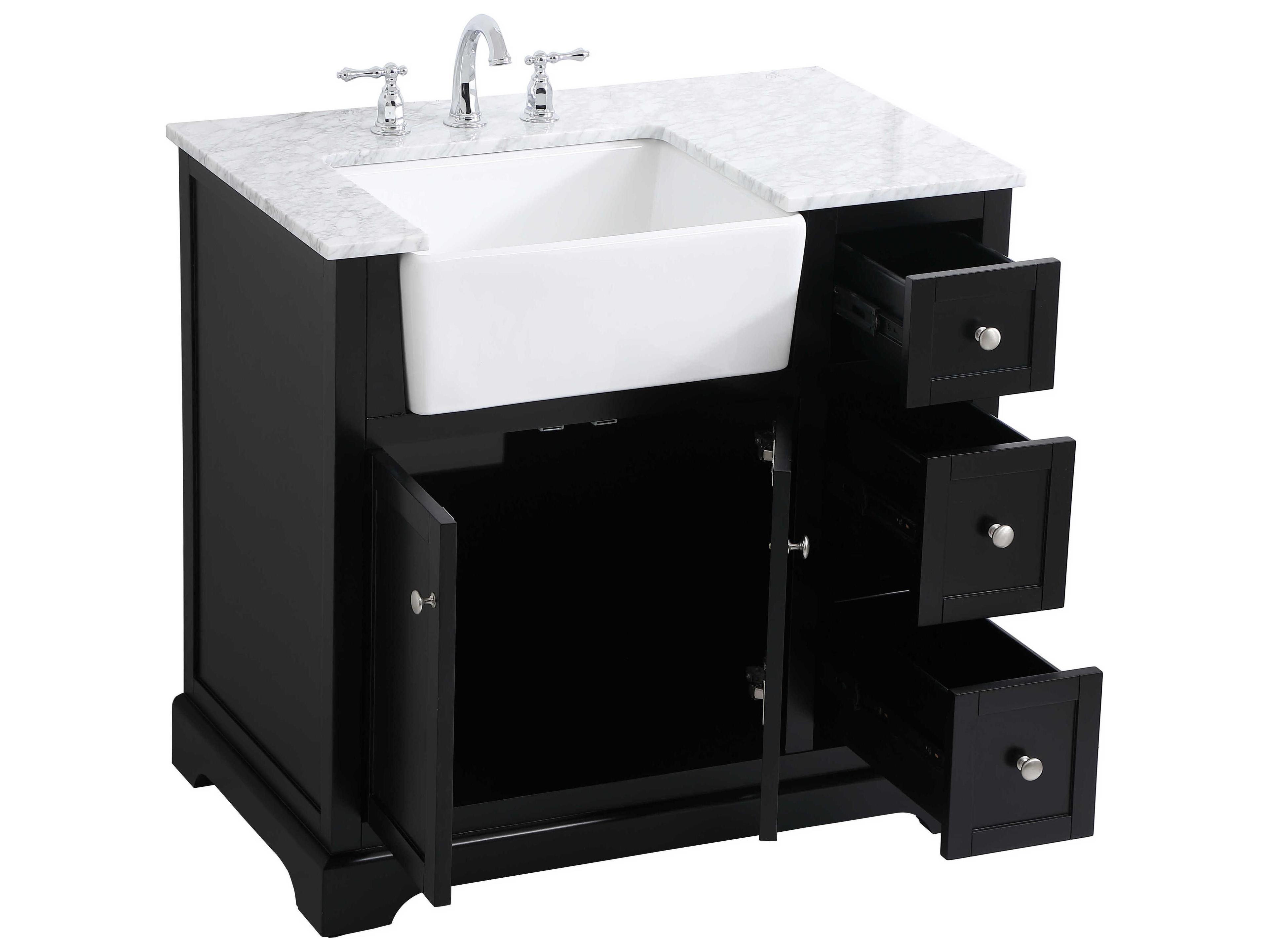 Elegant Lighting Franklin Black / Brushed Nickel 36" Vanity