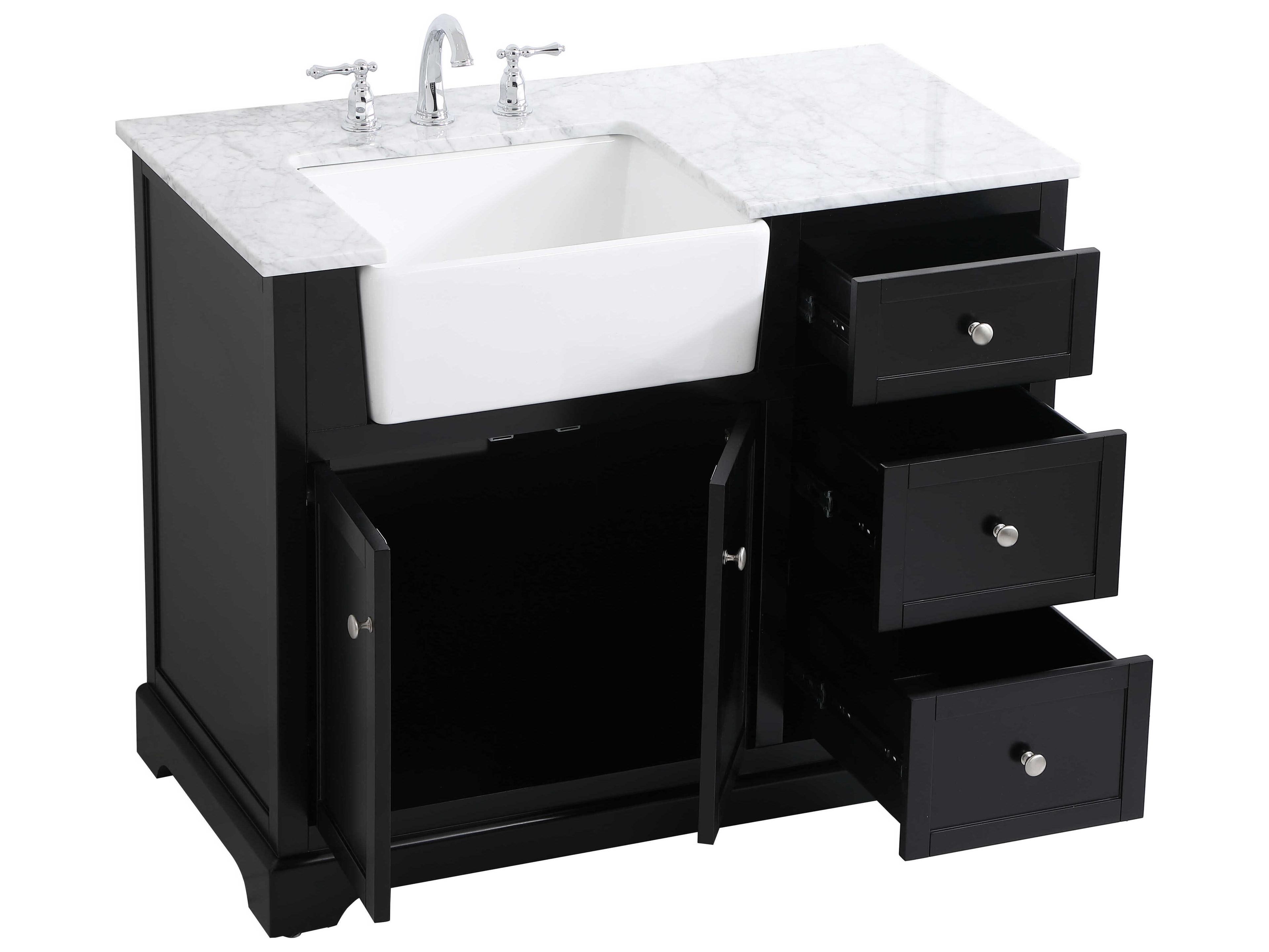 Elegant Lighting Franklin Black / Brushed Nickel 42" Vanity