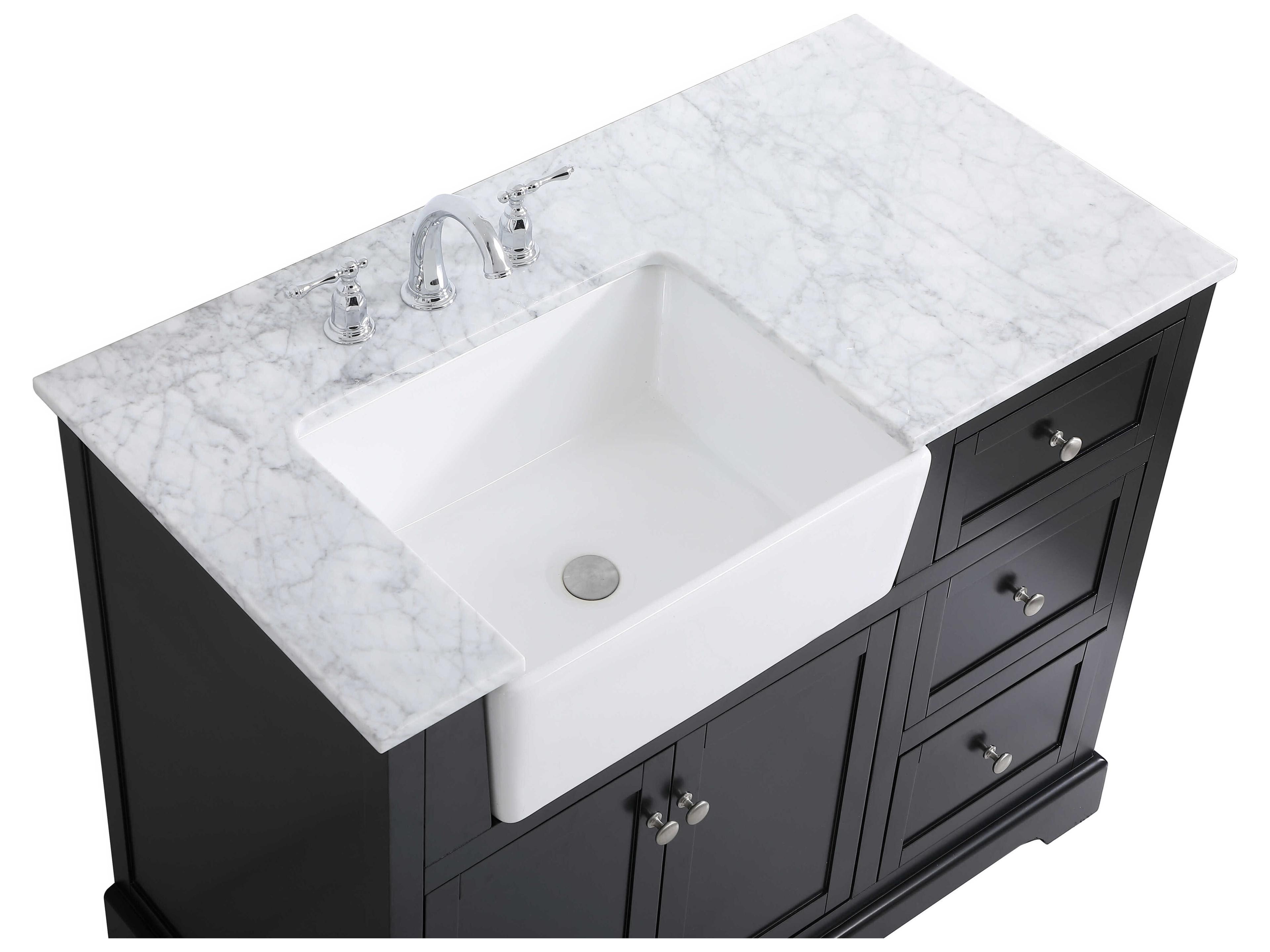 Elegant Lighting Franklin Black / Brushed Nickel 42" Vanity