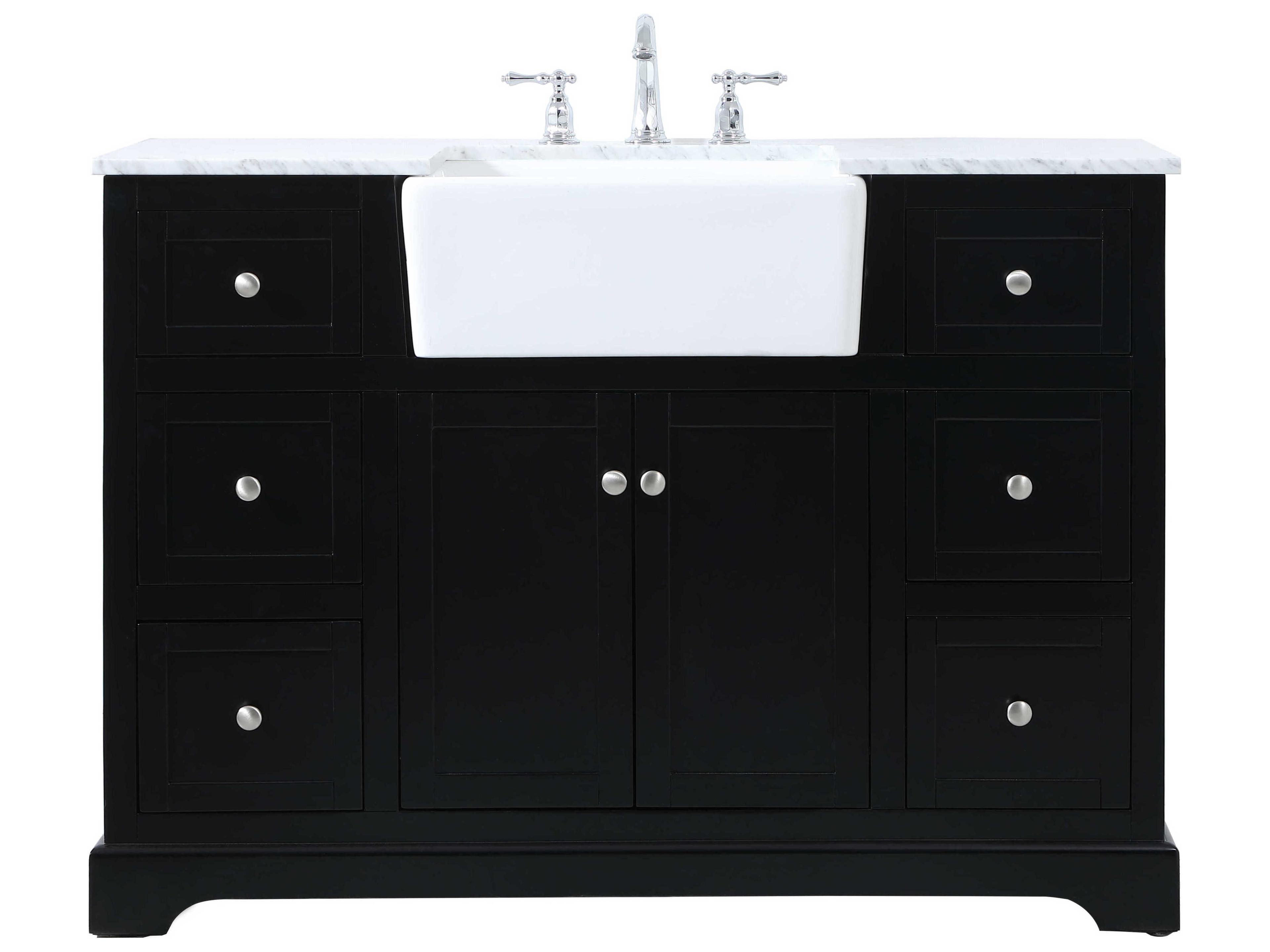Elegant Lighting Franklin Black / Brushed Nickel 48" Vanity