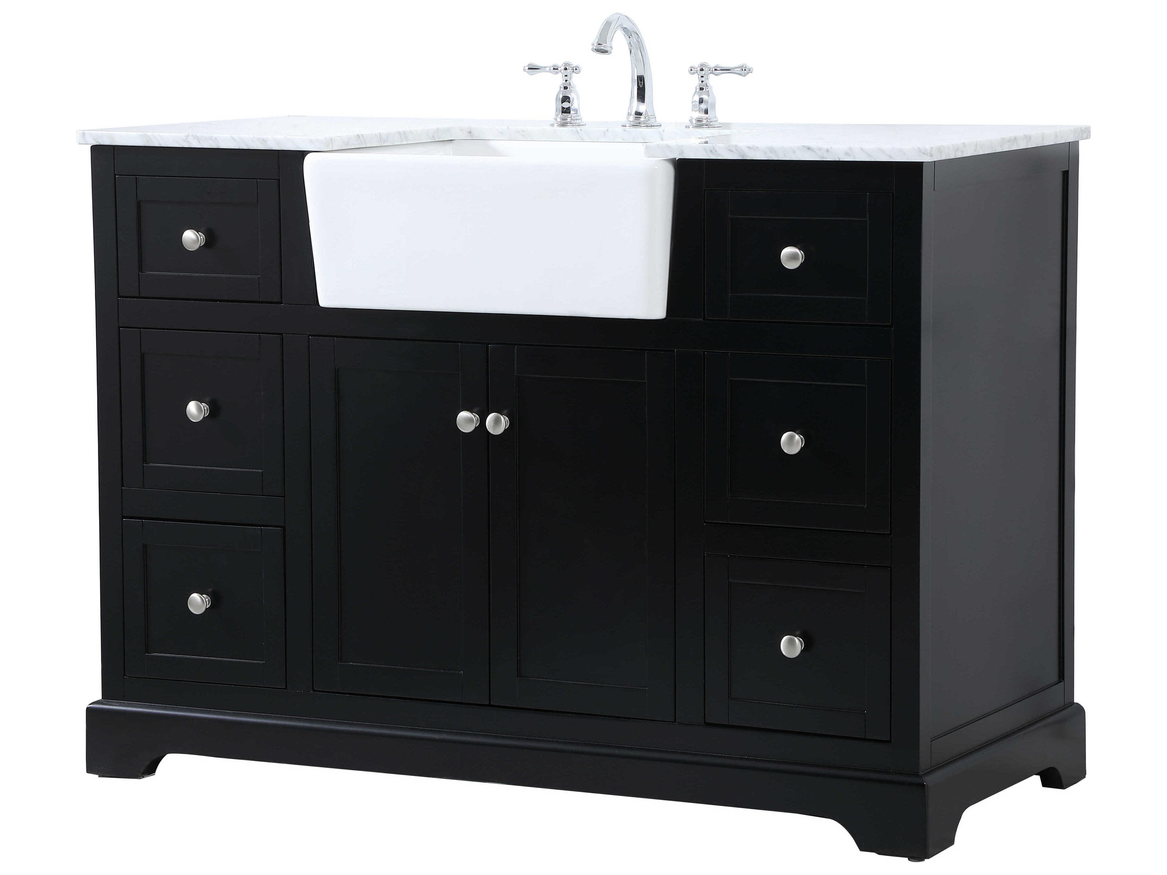 Elegant Lighting Franklin Black / Brushed Nickel 48" Vanity