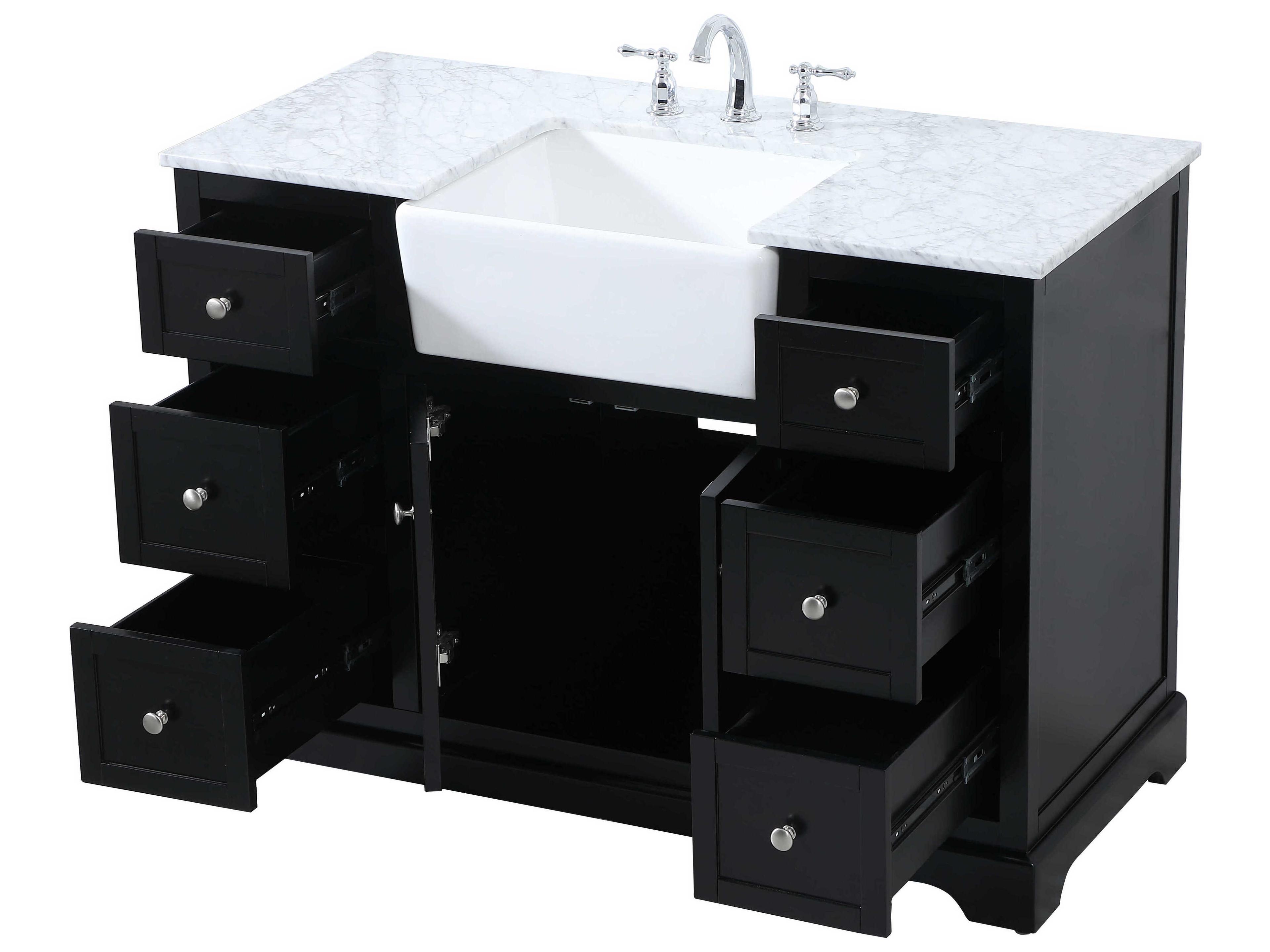 Elegant Lighting Franklin Black / Brushed Nickel 48" Vanity