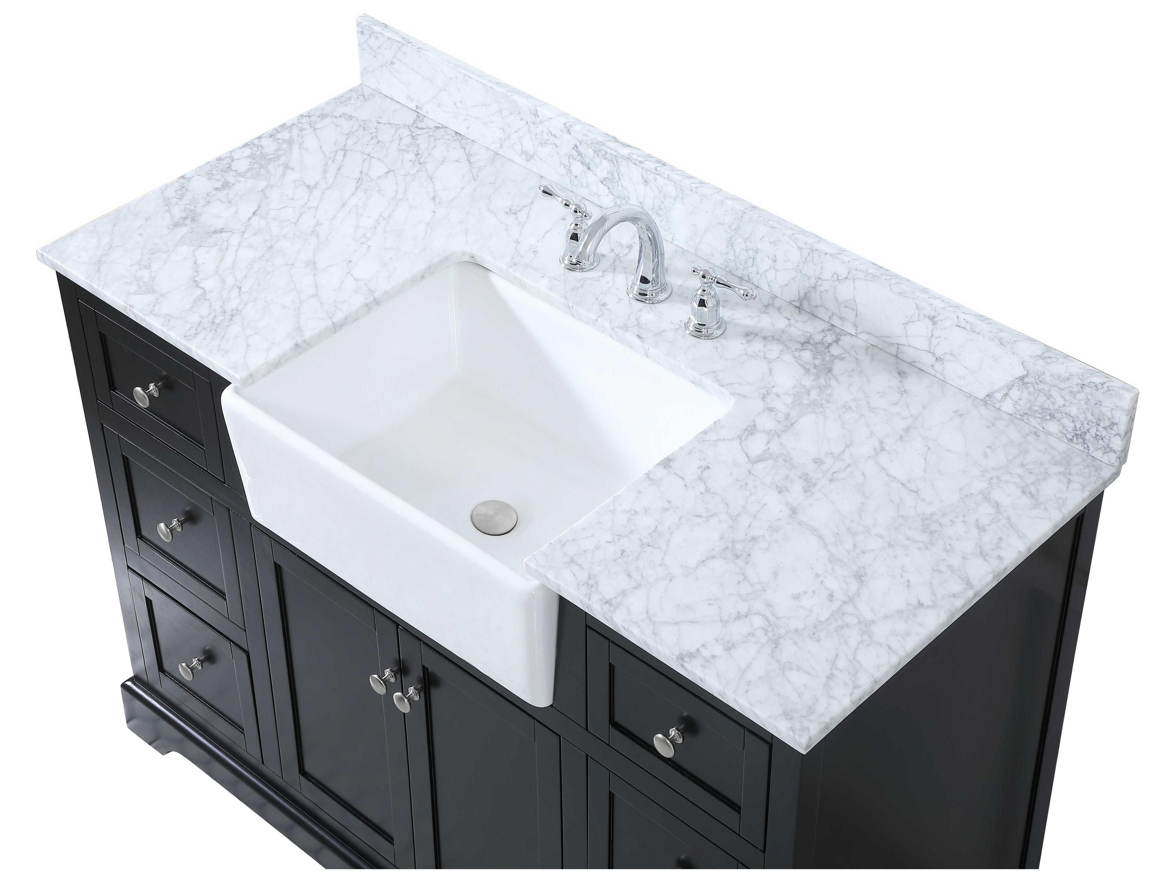 Elegant Lighting Franklin Black / Brushed Nickel 48" Vanity with Backsplash