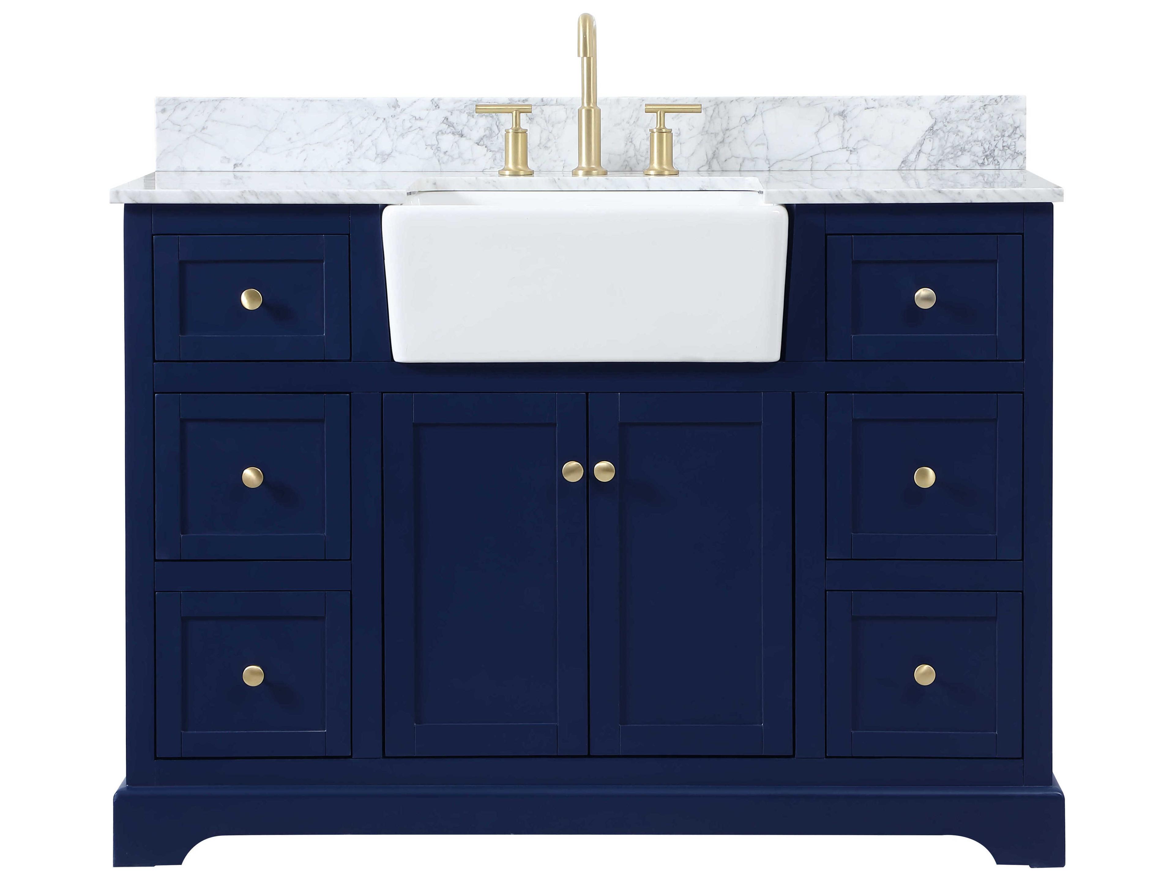 Elegant Lighting Franklin Blue 48" Vanity with Backsplash