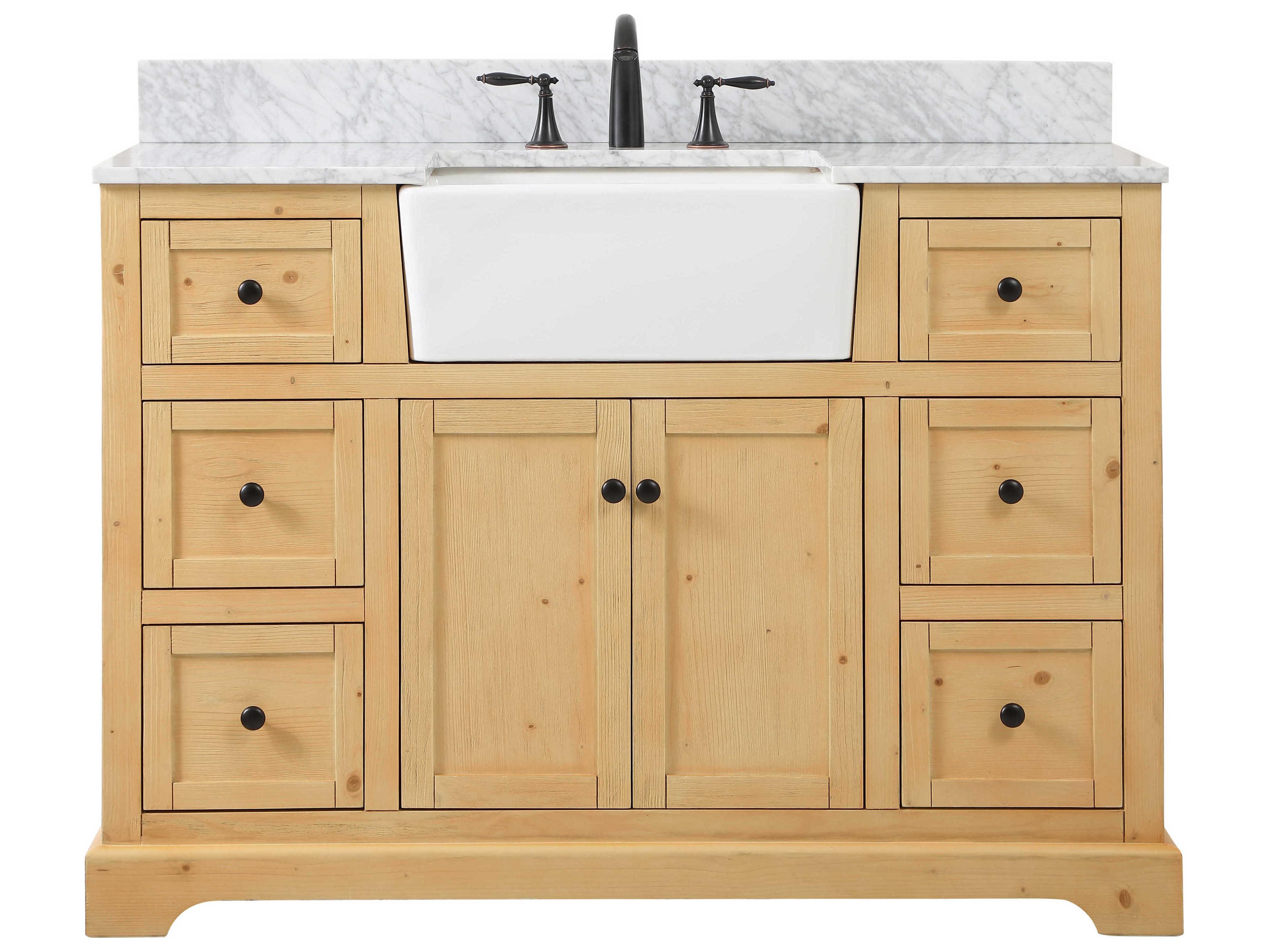 Elegant Lighting Franklin Natural Wood 48" Vanity with Backsplash